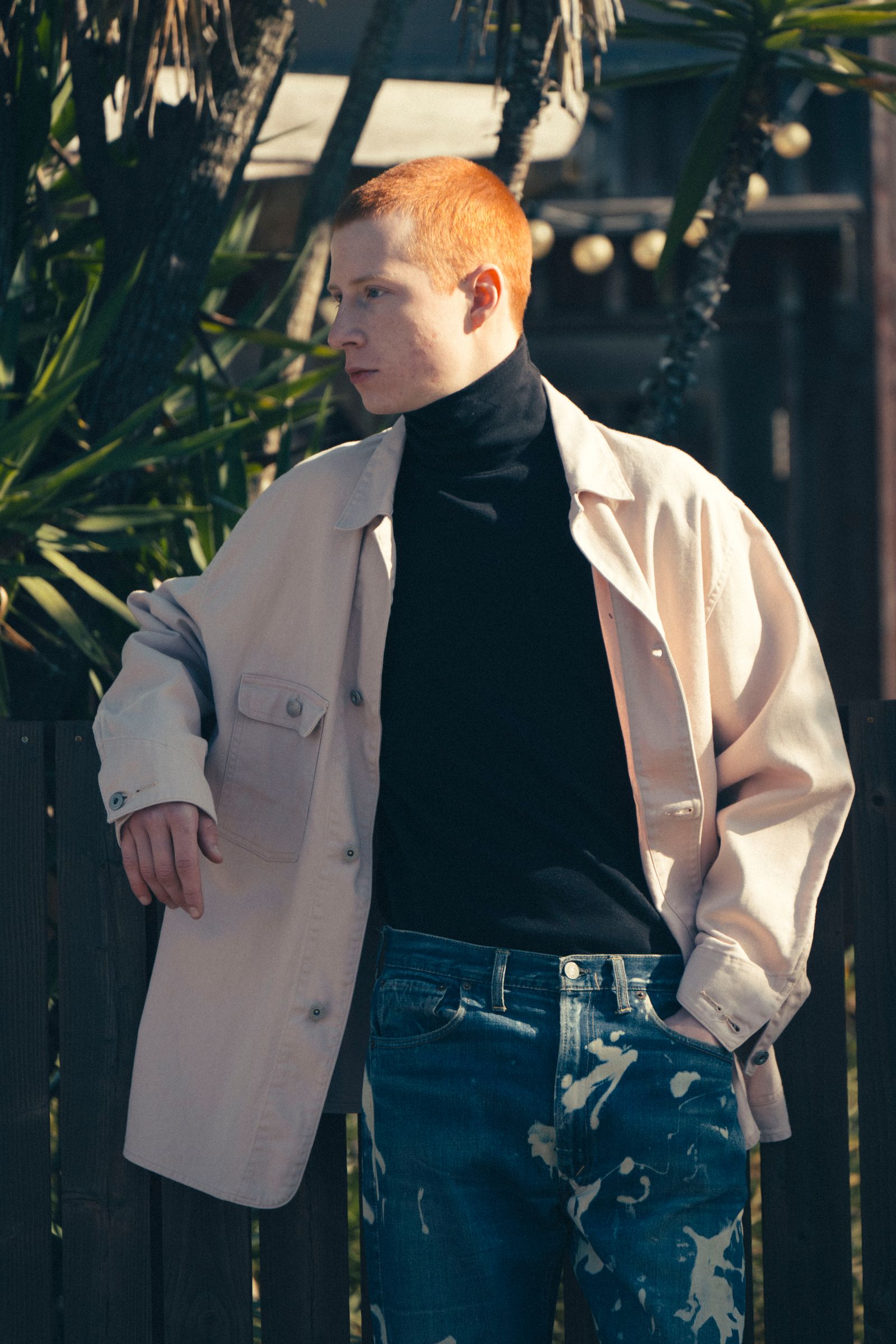 FOUNDOUR - ファウンダ 25SS COVERALL JACKET(015FD251001)PINK BEIGE