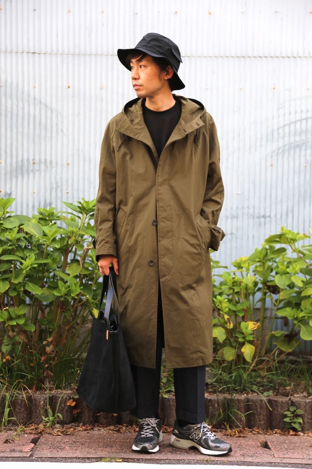 COMME des GARCONS HOMME 綿ナイロンウェザーフーデッドコート