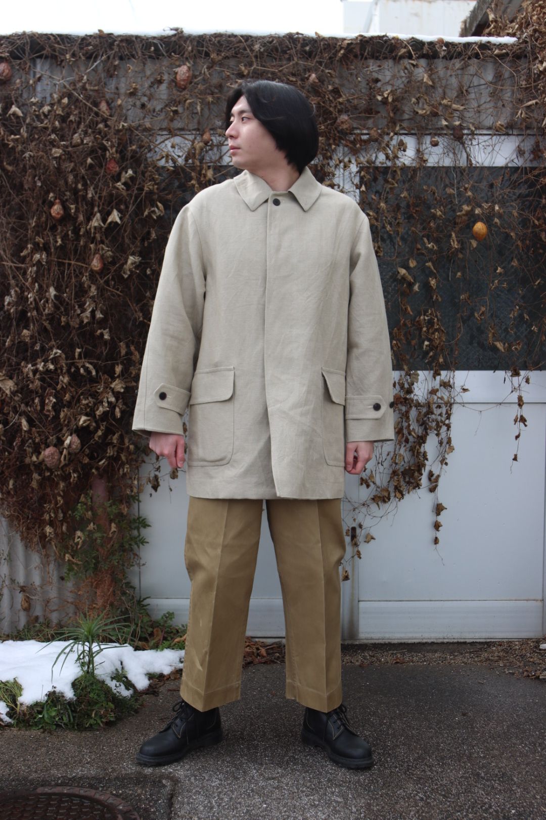 A.PRESSE Linen Half Coat style.2023.1.27 | 3140 | MARK