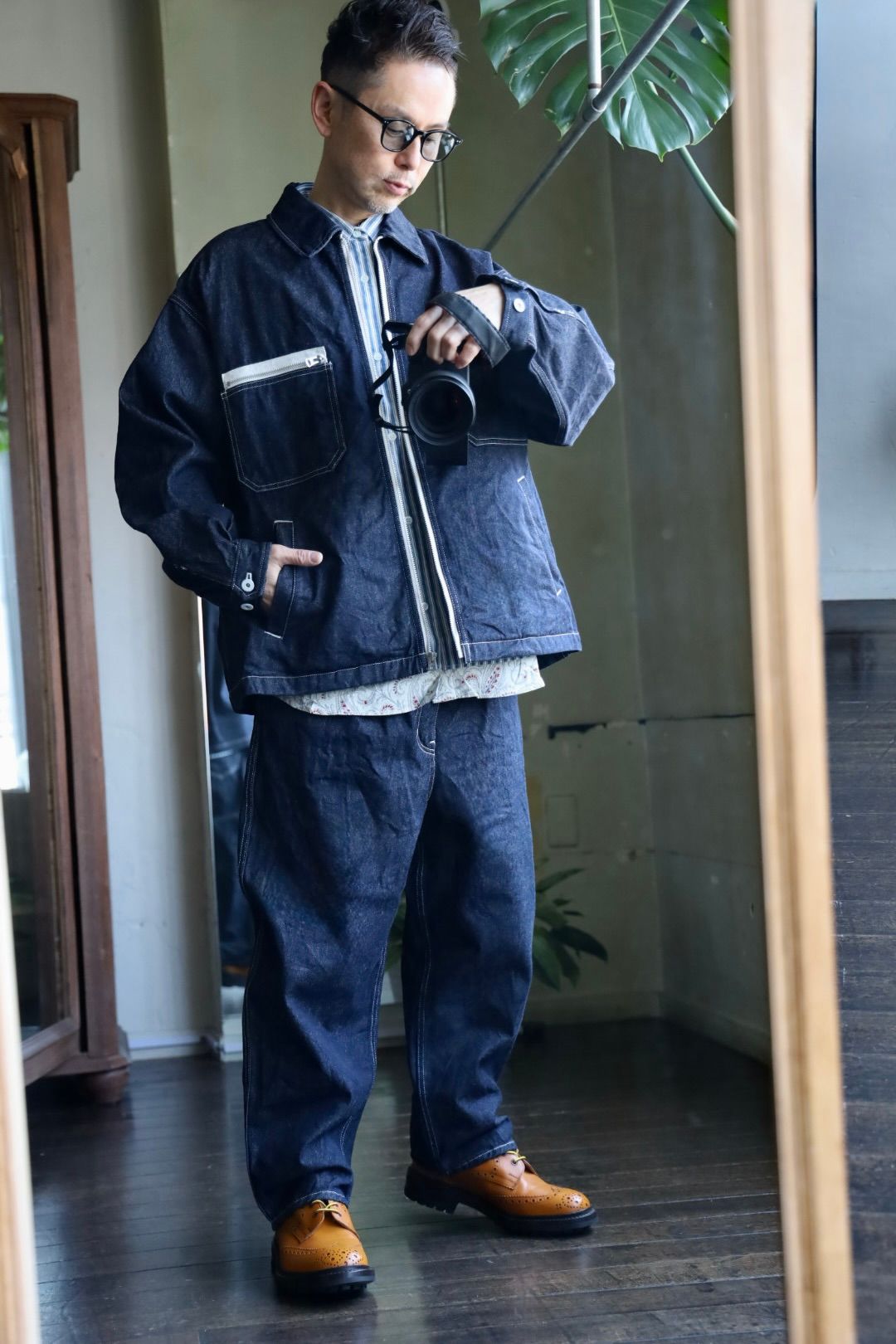 COMME des GARCONS HOMME ジップアップデニムジャケットスタイル2025.4