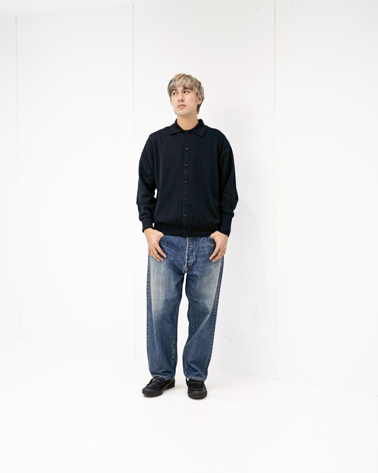 A.PRESSE Cotton Knit Polo Collar Cardigan 2月7日(土)新作発売