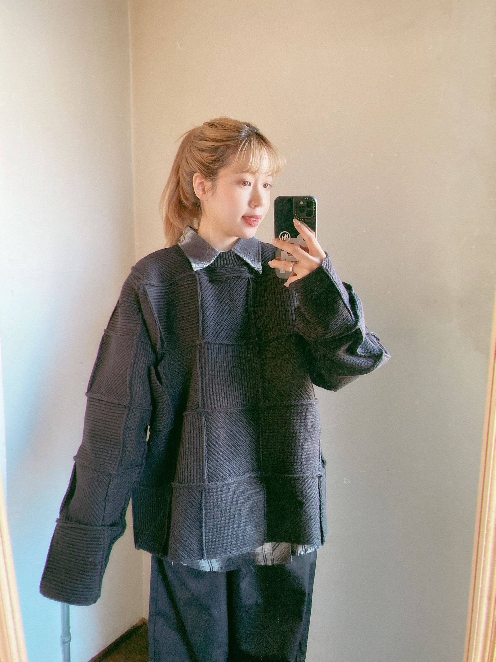 YOKE 24SS PATCHWORK RIB SWEATER style.2023.12.23 | 4109 | MARK