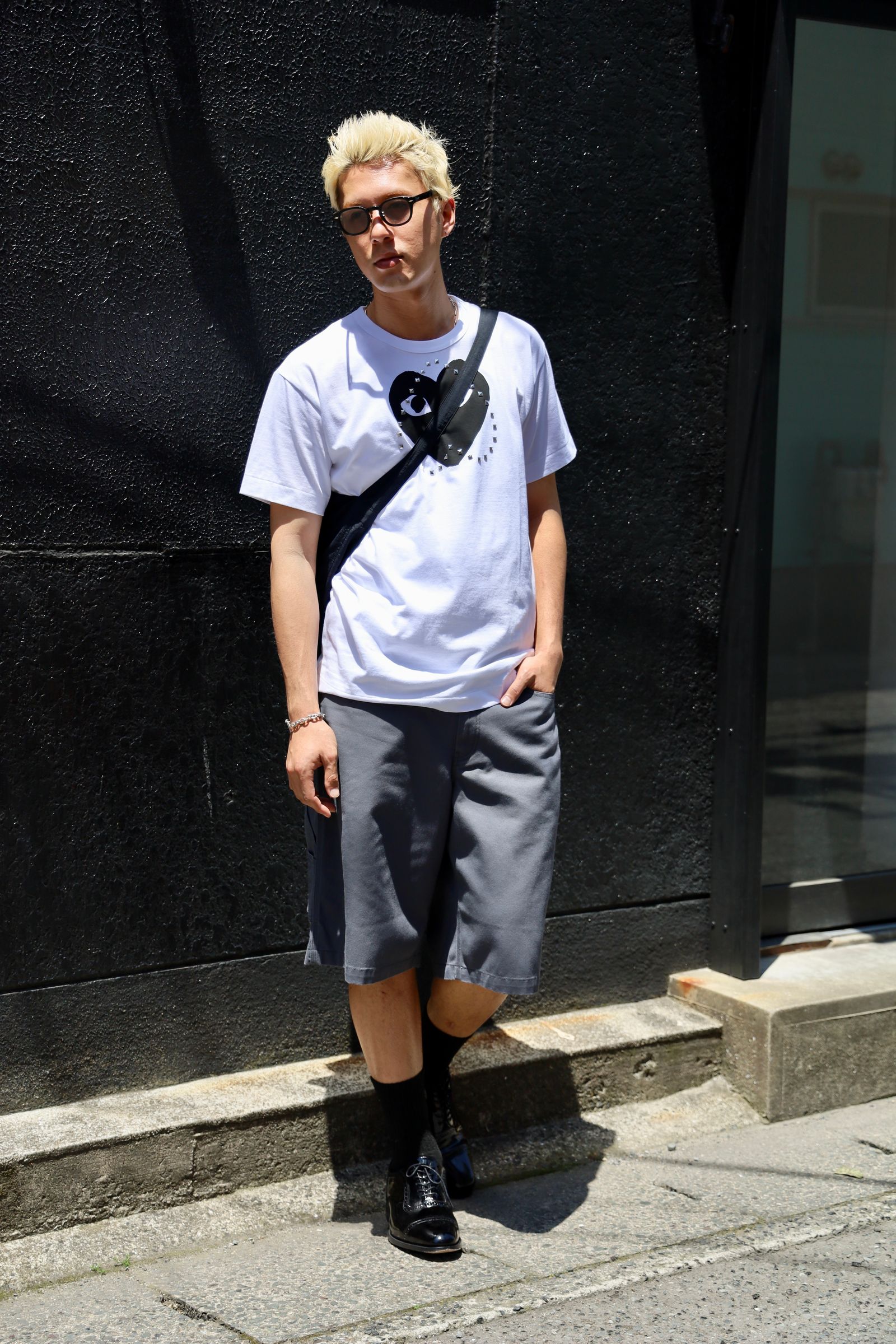 PLAY COMME des GARCONS BLACK HEART STUDS Tシャツ MARKスタイル