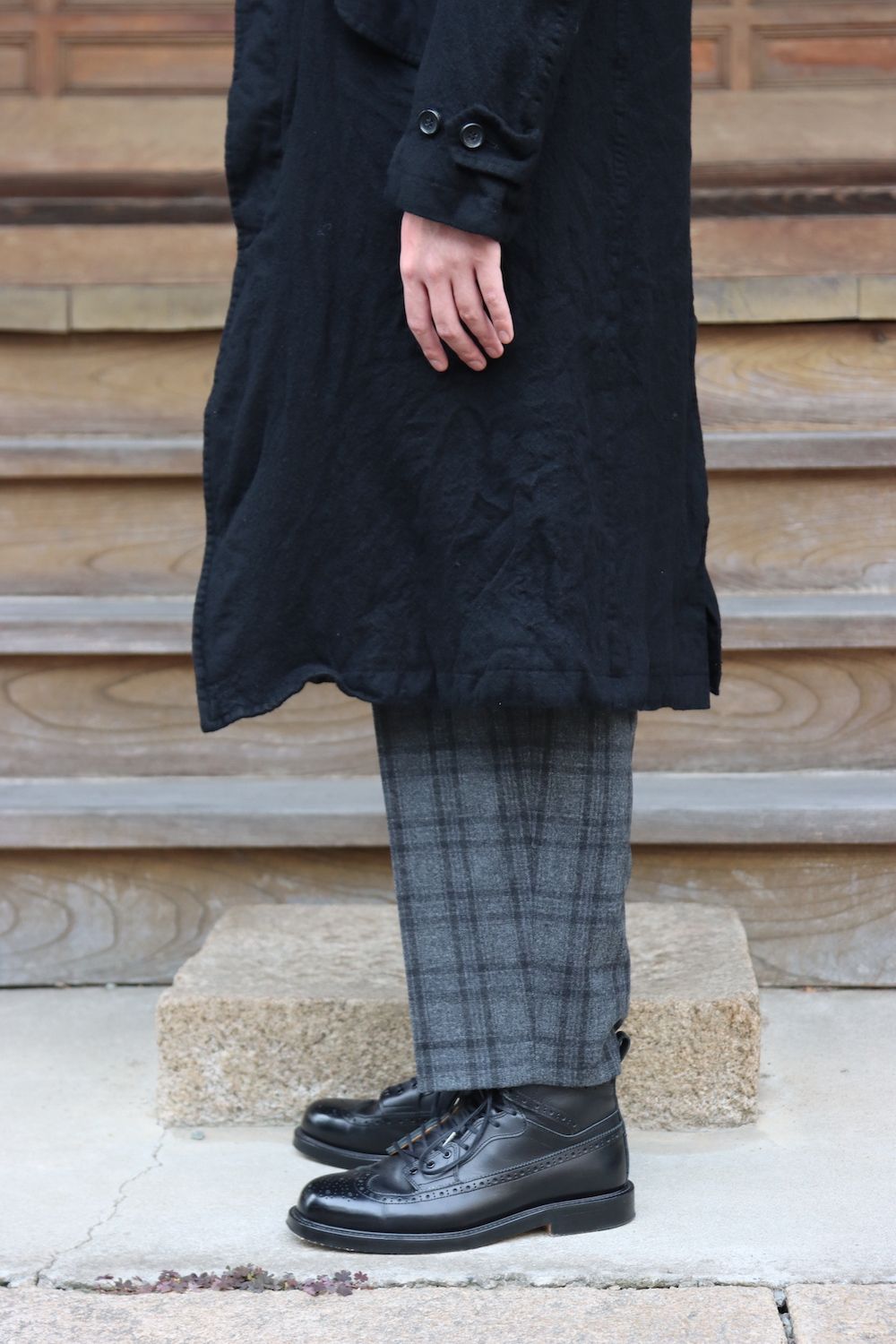 COMME des GARCONS HOMME 21AW ウールサージ縮絨コート(HH-C009) style