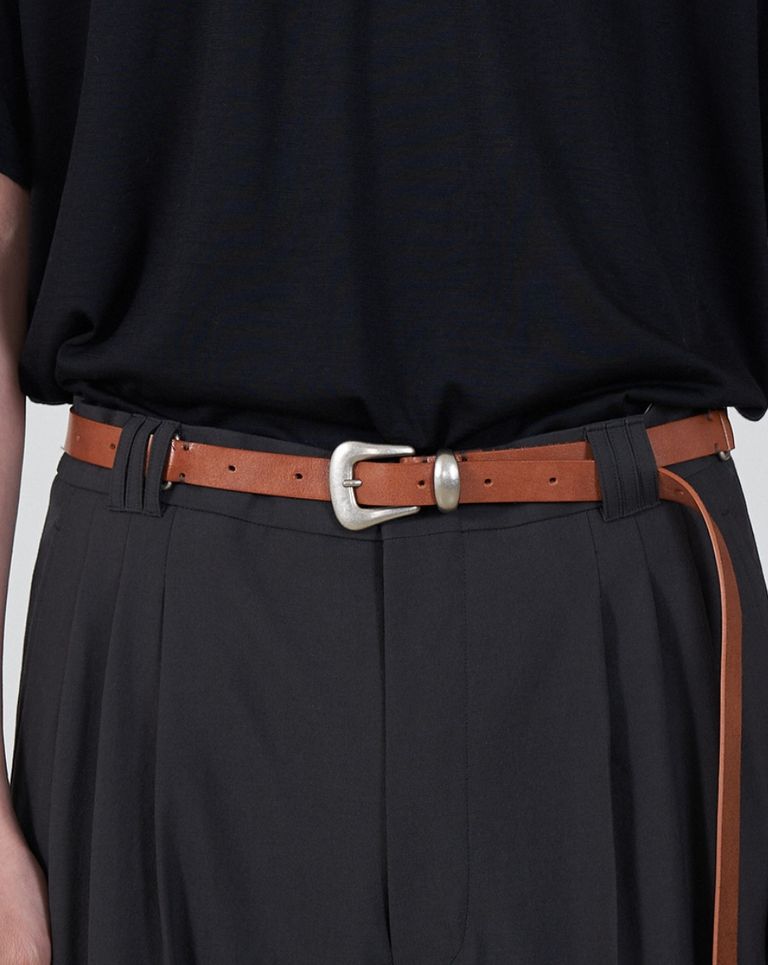 YOKE - ヨーク25SS LEATHER NALLOW WESTERN BELT(YK25SS0983A)BROWN | MARK