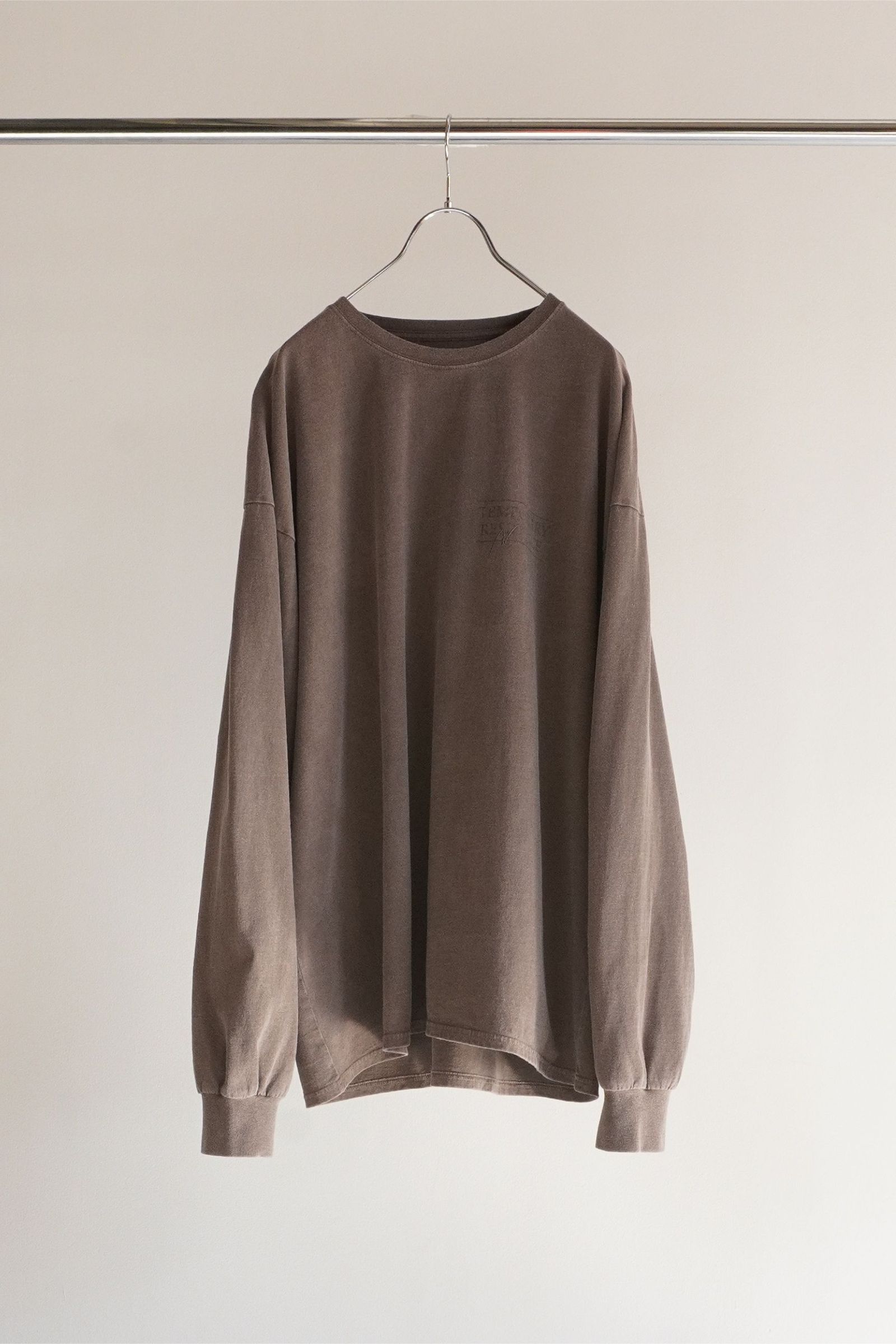 ANCELLM - T/RESIDENCE DYED LS T-SHIRT（刺繍・プリント） | BROWN