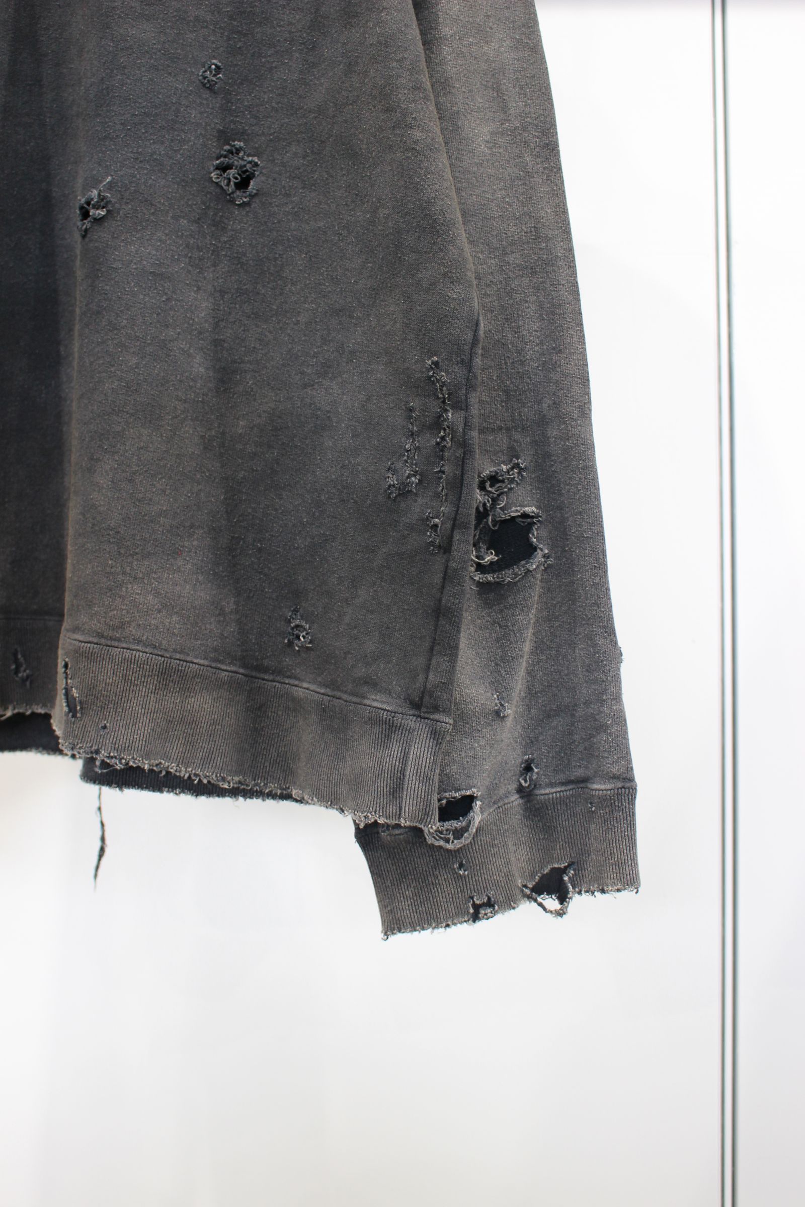 ANCELLM - CRASH UNEVEN OVER SWEAT SHIRT | BLACK | スウェット