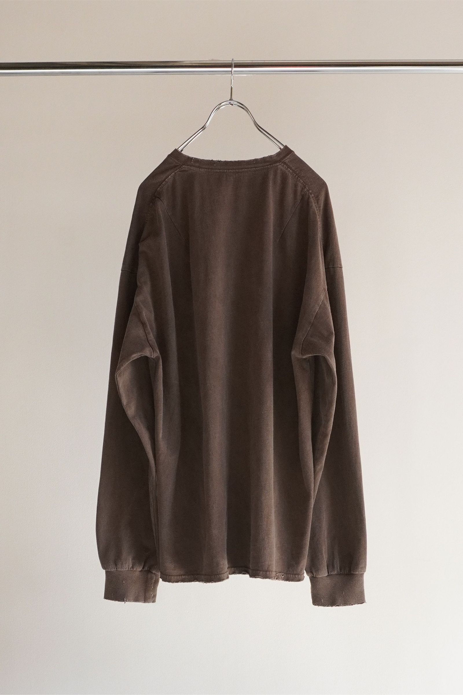 ANCELLM - EMBROIDERY DYED LS T-SHIRT（刺繍） | BLACK | カットソー