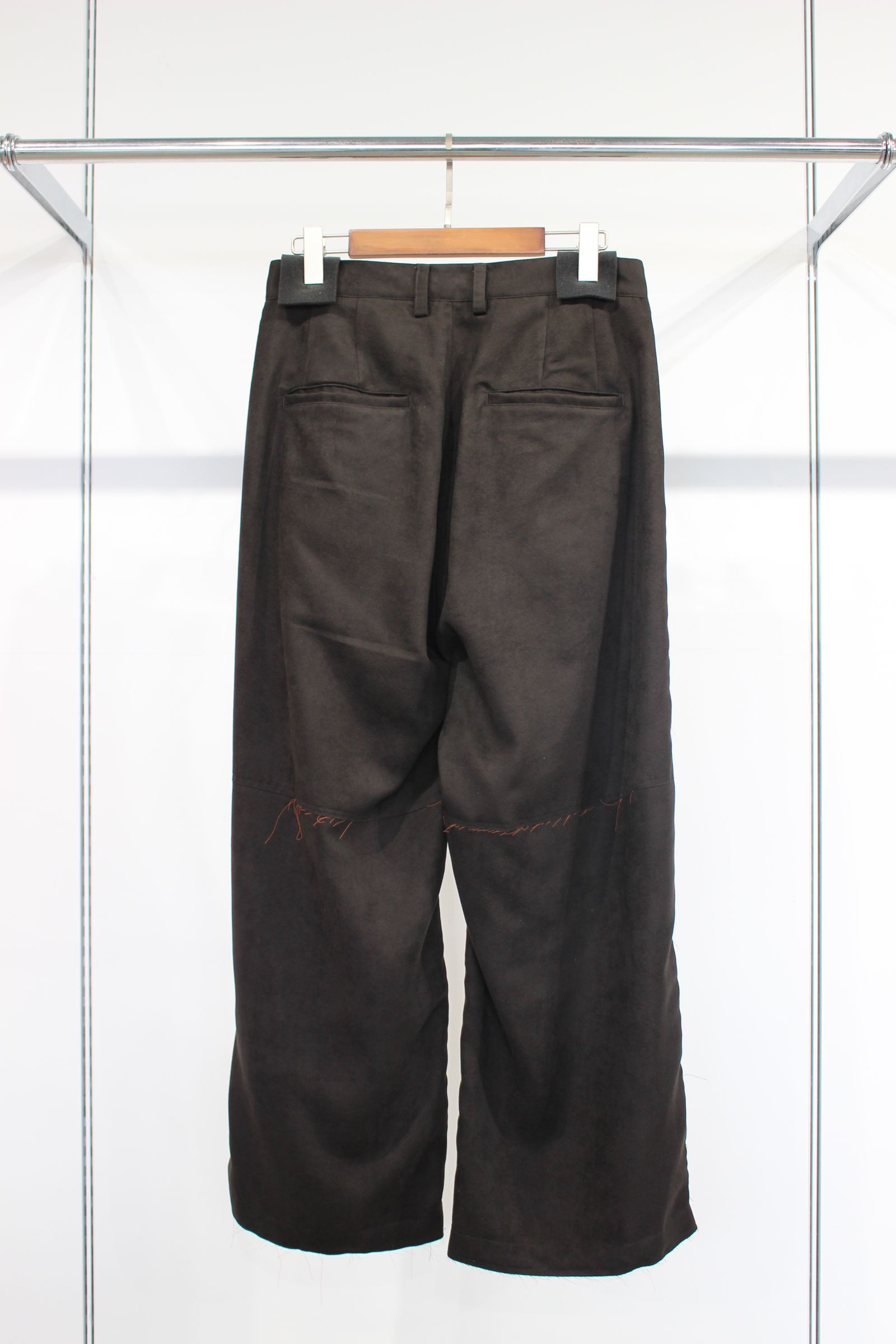 ANCELLM - VEGAN LEATHER SIDE LINE PANTS | BLACK | ラインパンツ