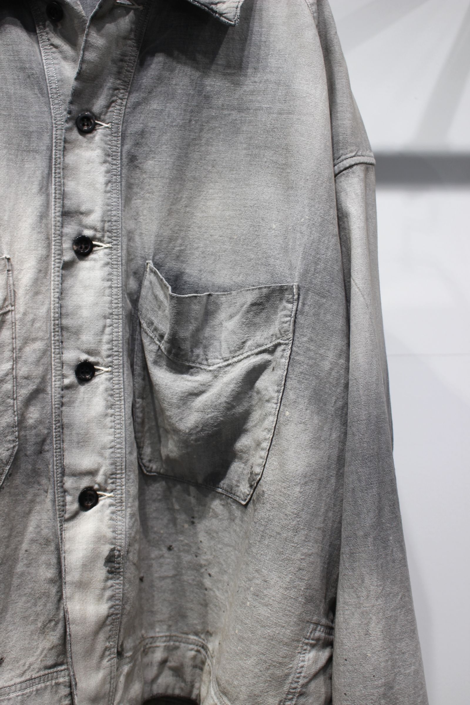 ANCELLM - CHAMBRAY SHIRT JACKET | BLACK | シャンブレーシャツ