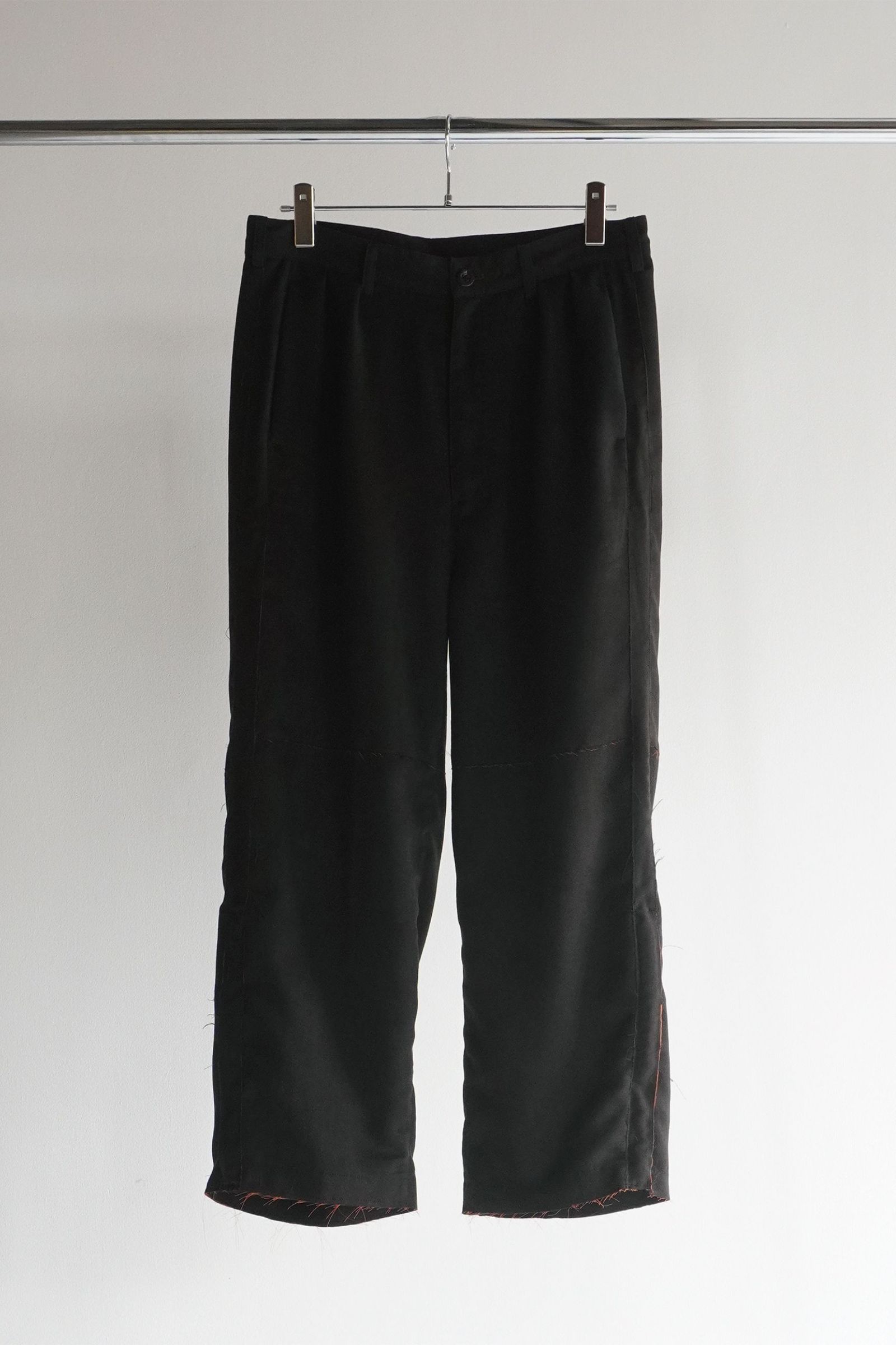 ANCELLM - VEGAN LEATHER SIDE LINE PANTS | BLACK | ラインパンツ
