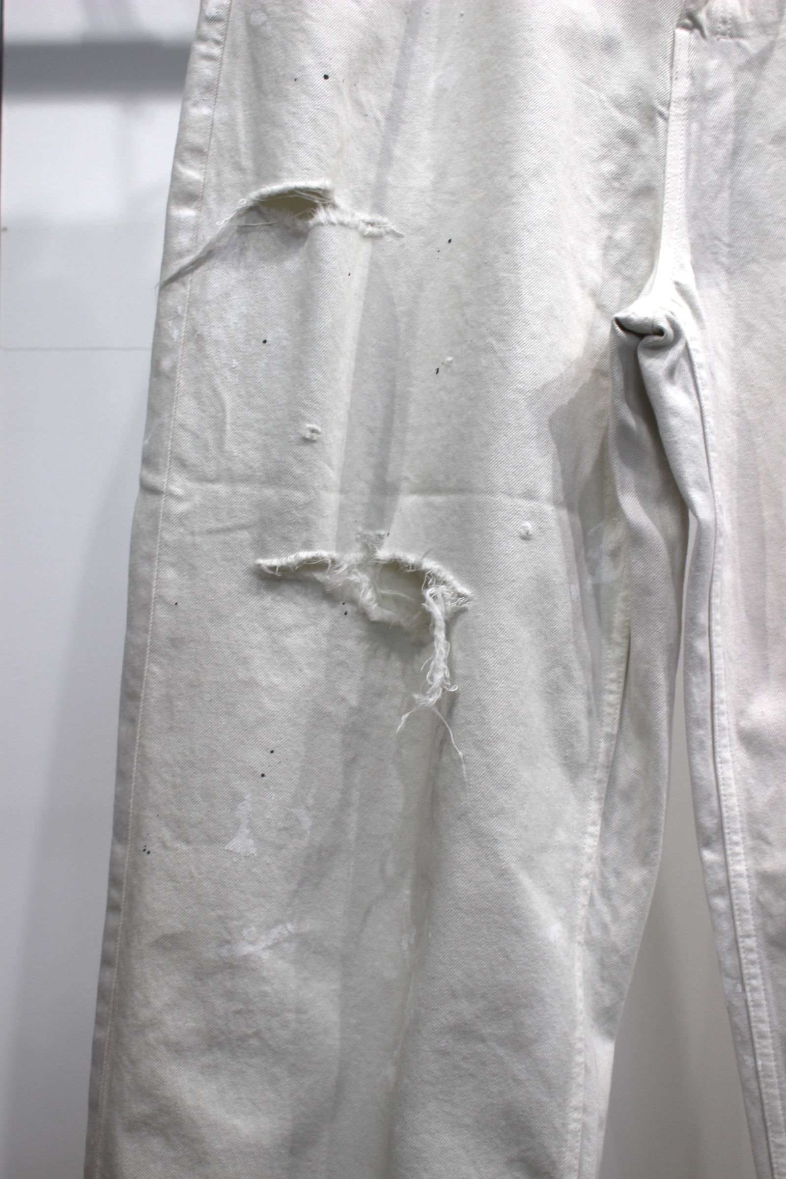 ANCELLM - DAMAGE WIDE 5P DENIM PANTS | WHITE | ダメージデニム