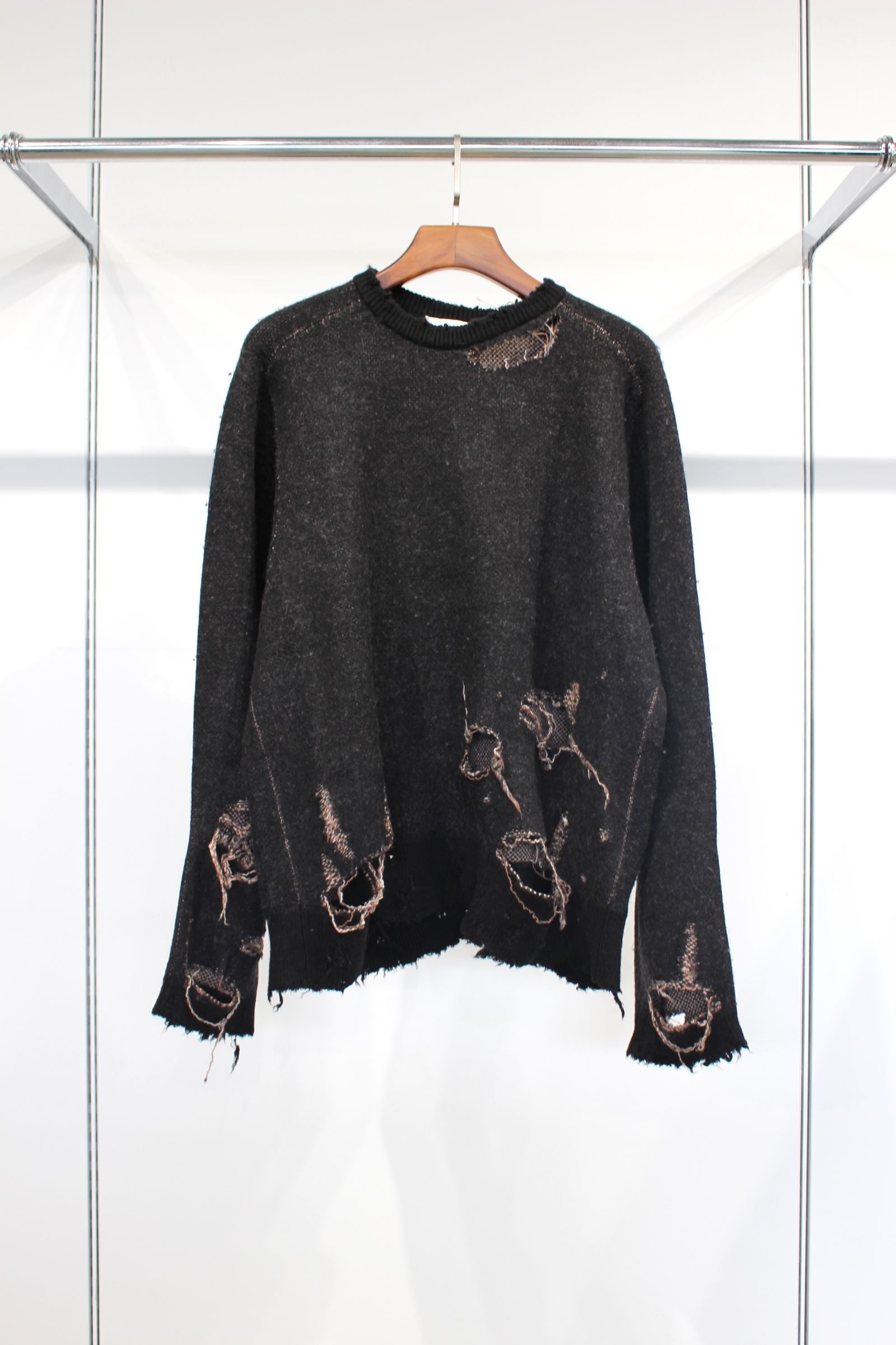 ANCELLM - DAMAGE KNIT | BLACK | ダメージニット | NapsNote
