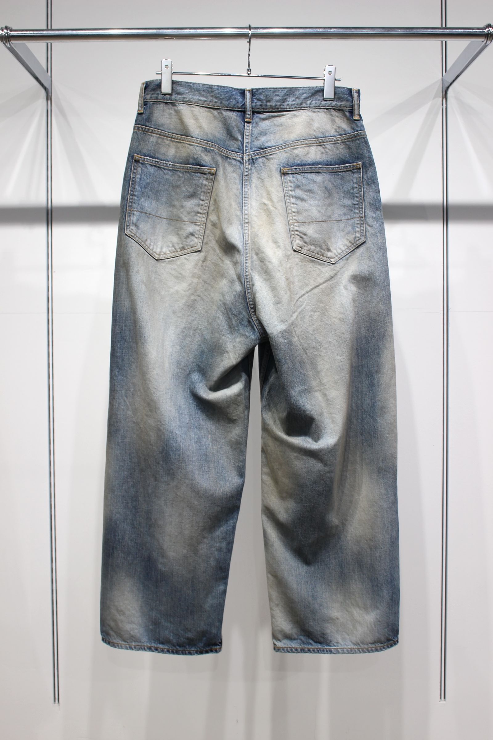 ANCELLM - DAMAGE WIDE 5P DENIM PANTS | INDIGO | ダメージデニム