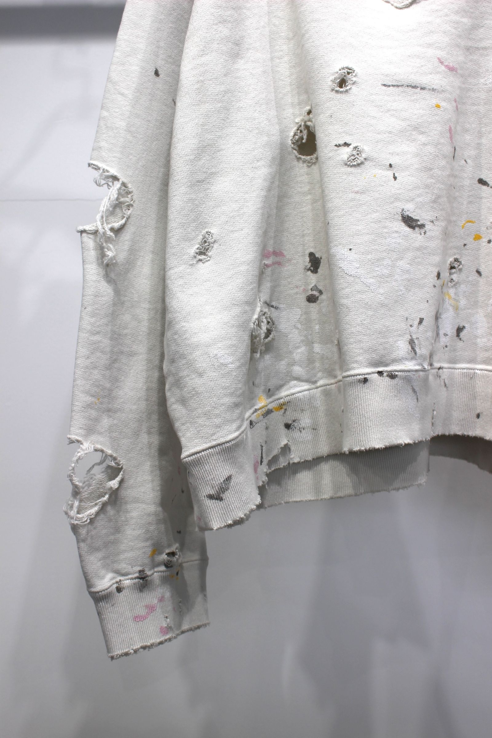 ANCELLM - [ラスト1点] HARD CRASH SWEAT SHIRT | OFF WHITE