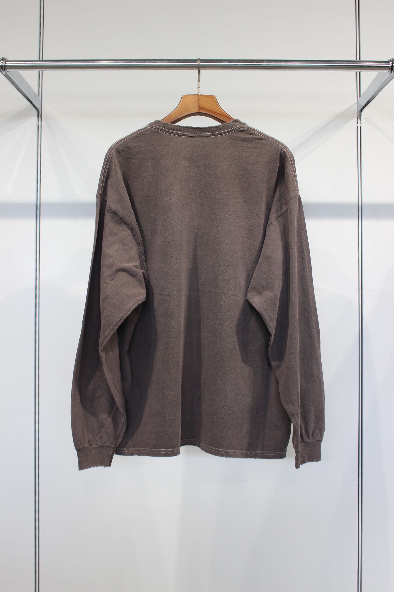 ANCELLM - T/RESIDENCE DYED LS T-SHIRT（刺繍・プリント） | BROWN