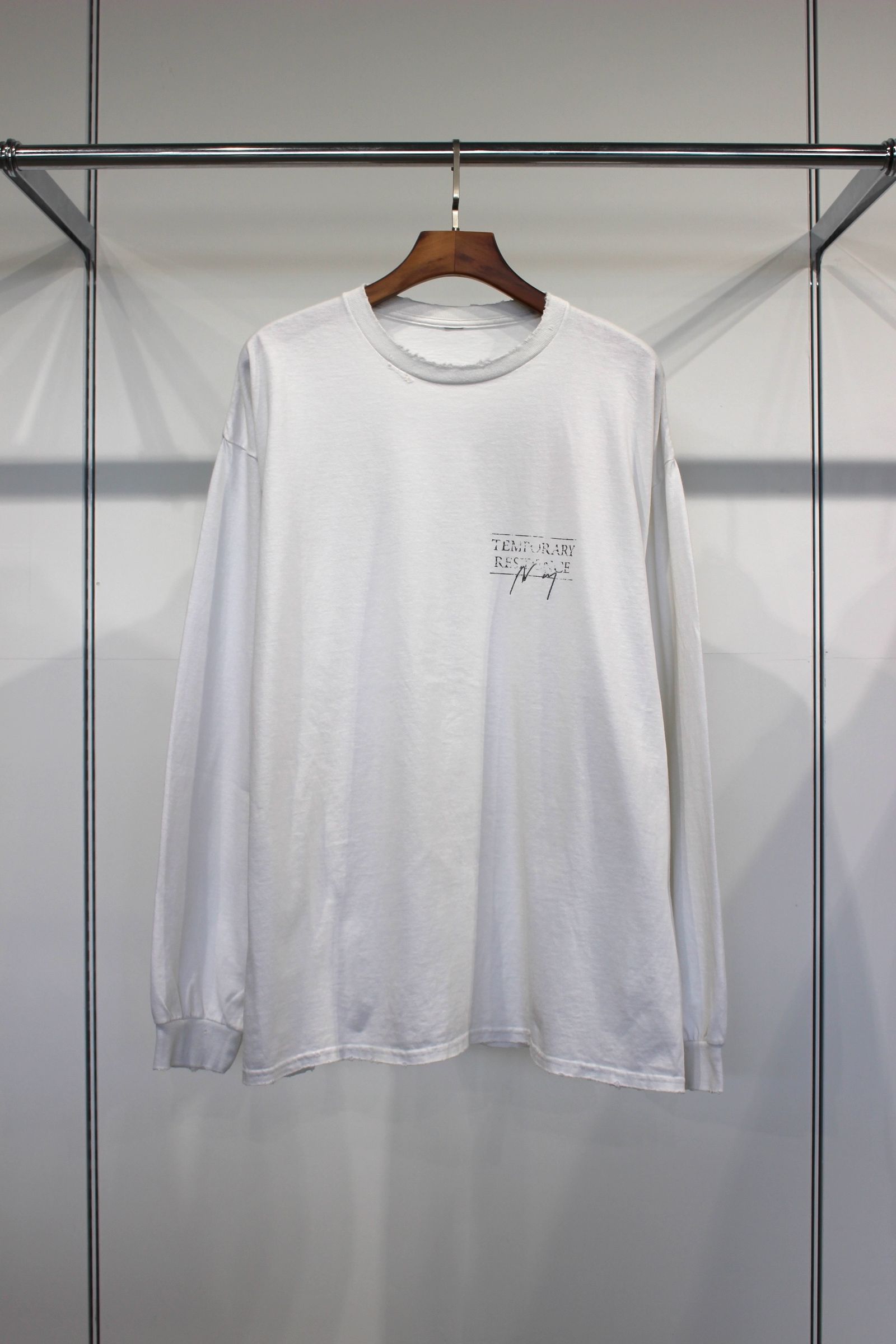 ANCELLM - T/RESIDENCE DYED LS T-SHIRT（刺繍・プリント） | WHITE