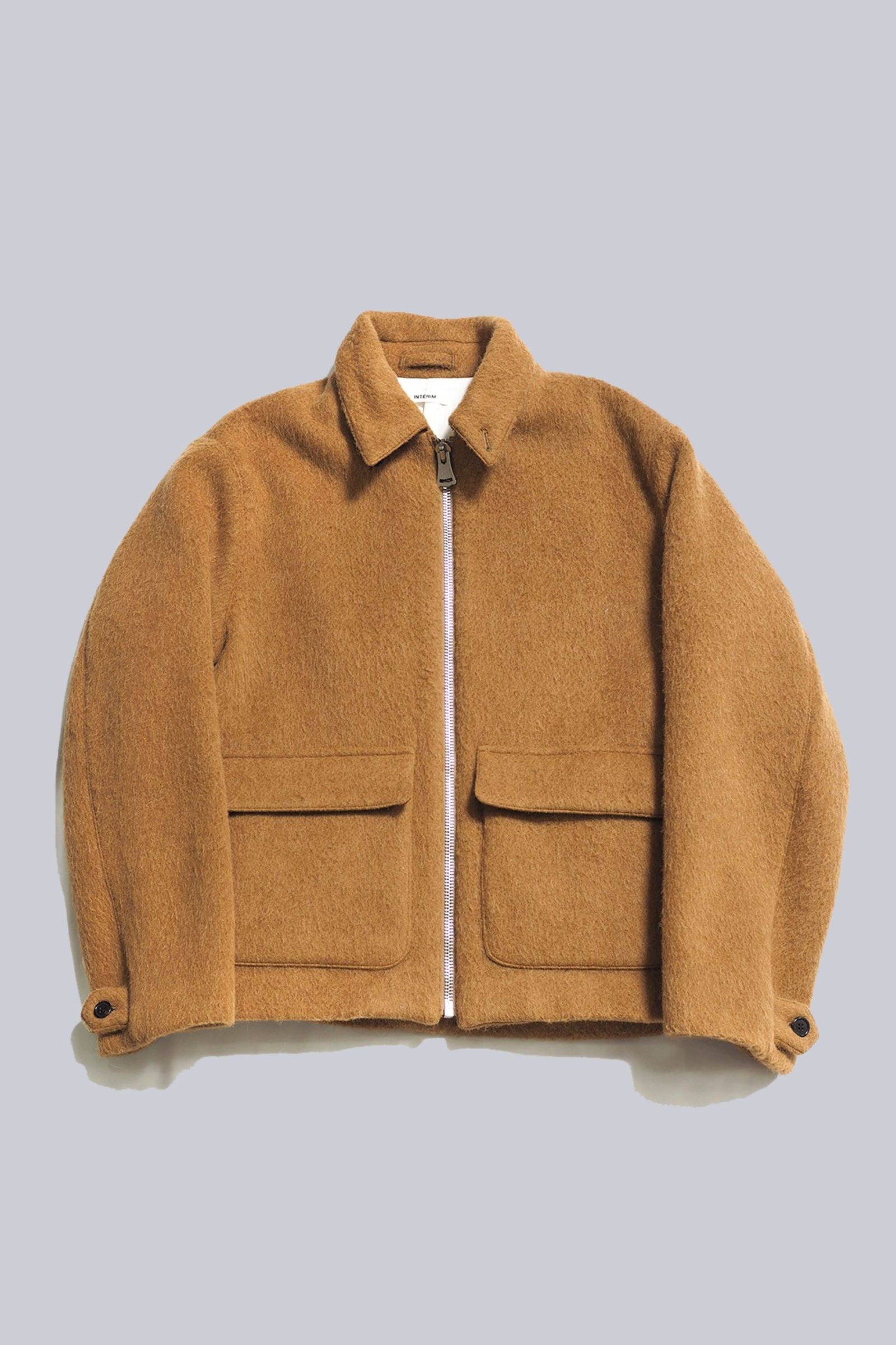 INTERIM - DOUBLE FACE HAIRY ALPACA WOOL SPORTS JACKET | CAMEL