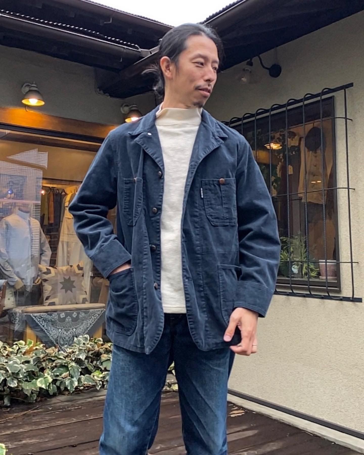 BLUE BLUE - サルファコーデュロイ スタンダードカバーオール / NAVY