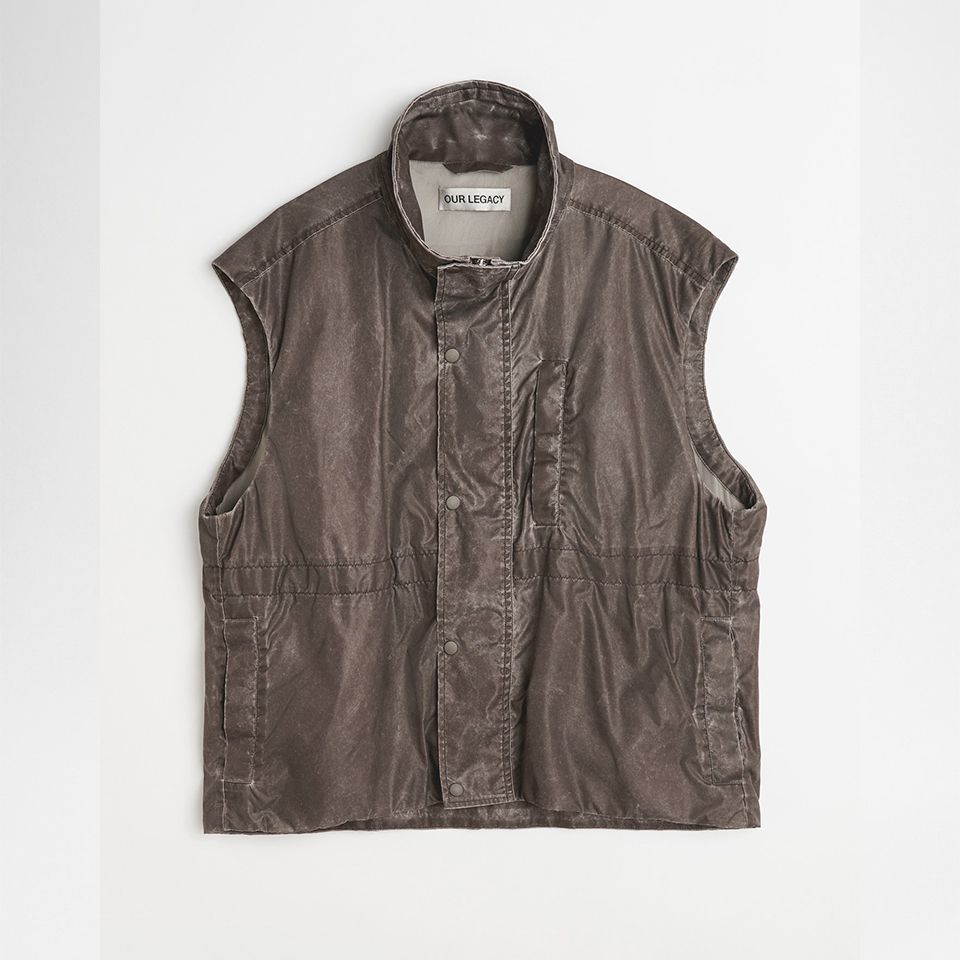 OUR LEGACY - 【Last1 Size48】 FIRM VEST Brown Wash Out Nylon | River
