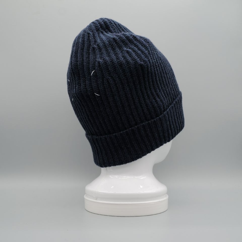 Maison Margiela - リブニットビーニー / ブルー | River