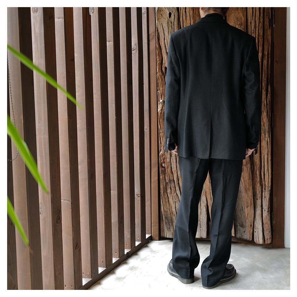 OUR LEGACY - BORROWED CHINO Coal Black Link Stripe Weave | River