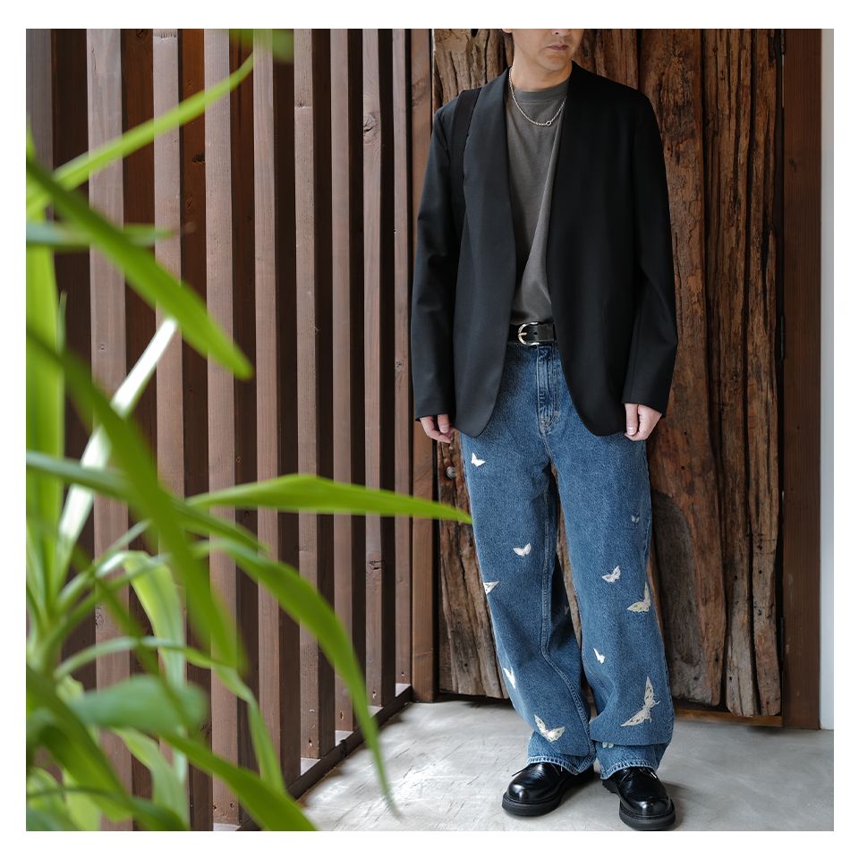 マルジェラ ノーカラージャケット ネイビー 希少54 マルジェラノー