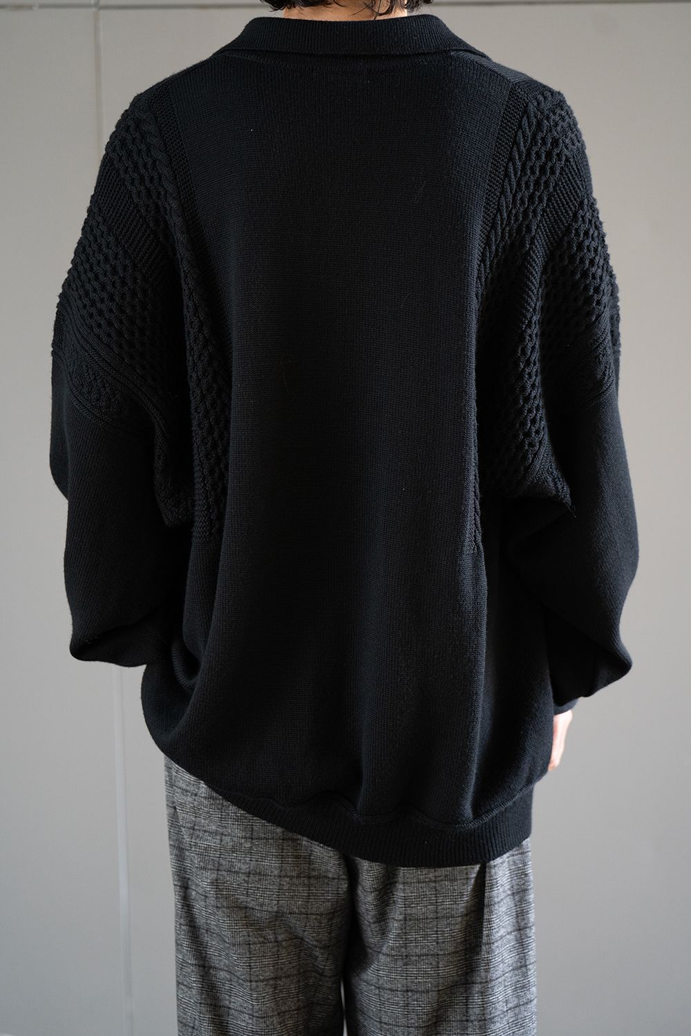 YASHIKI - 【ラスト1点】【24AW】Hatsuyuki Skipper Knit(BLACK) | Salty