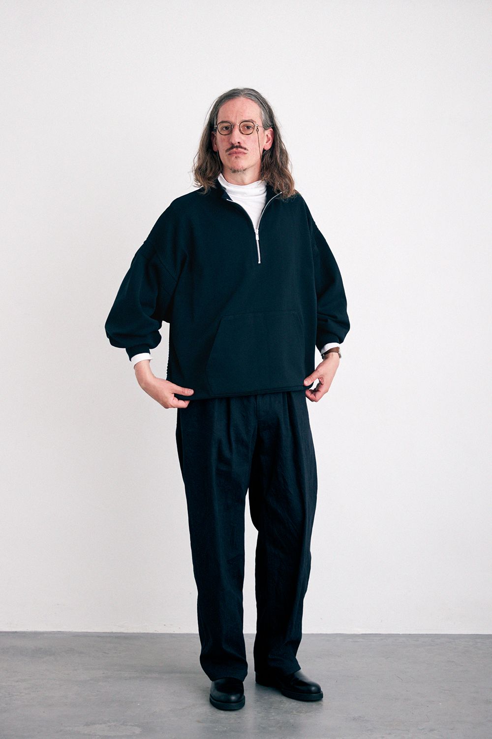 YASHIKI - 【ラスト1点】【24SS】Harukaze Half Zip Knit(LIGHT BEIGE