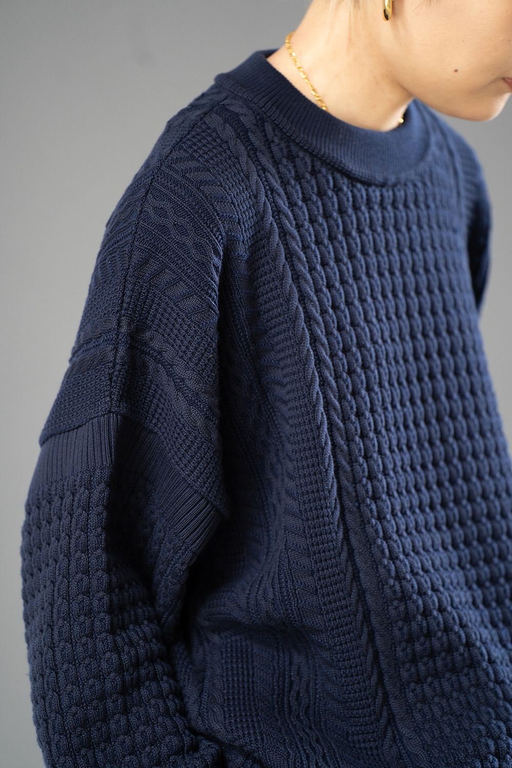 YASHIKI - Honami Knit(NAVY) | Salty