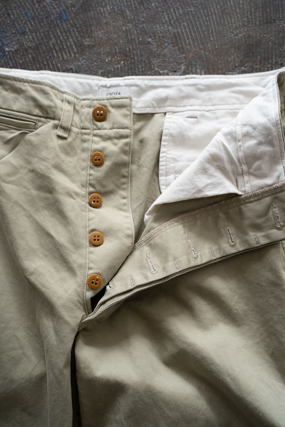 CIOTA - 【ラスト1点】【22AW】スビンコットンウエポンチノパンツ(SAND