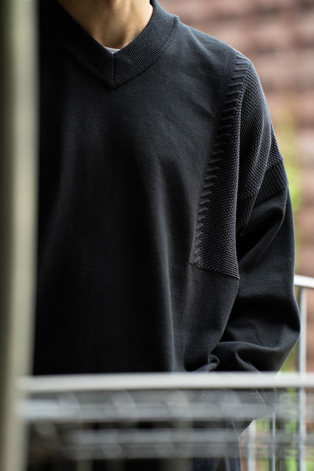 YASHIKI ヤシキ ポケット付き ニット 長袖 ブラック系 1サイズ YASHIKI