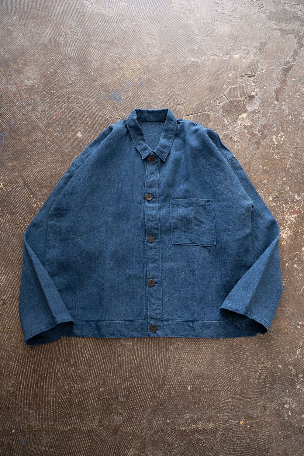 MITTAN - 【ラスト1点】綾織大麻平面ブルゾン(藍) | Salty