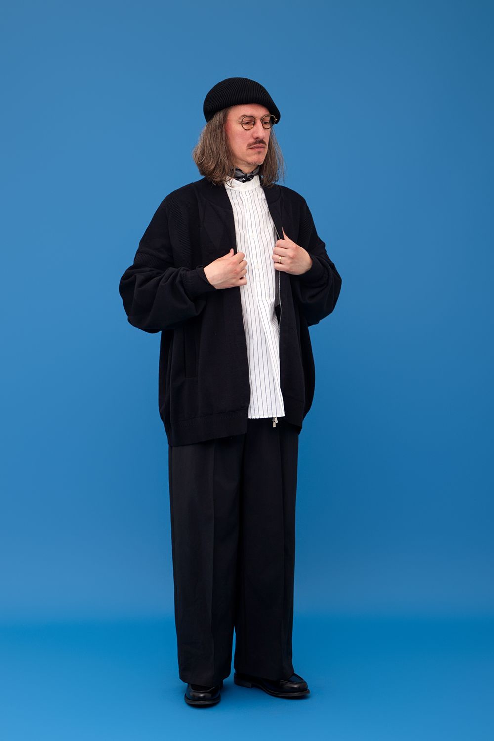 YASHIKI - Seika Knit Blouson(BLACK) | Salty