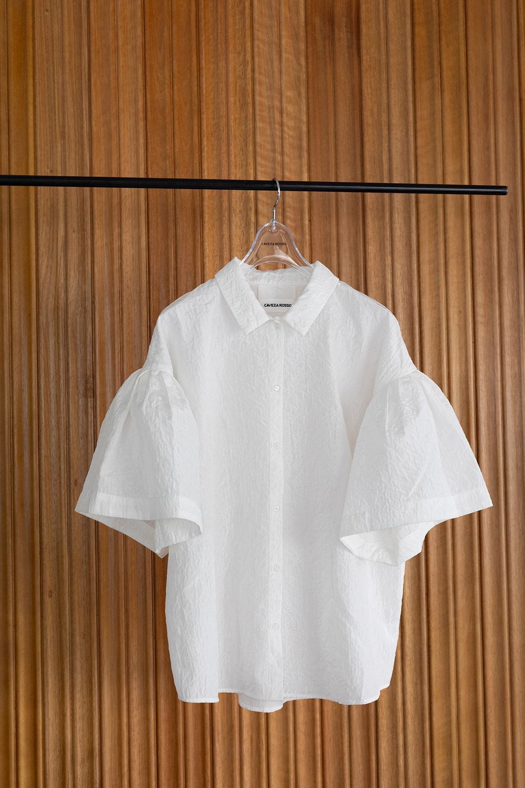 CAVEZA ROSSO - ジャカードタックスリーブブラウス (ホワイト) | Sir