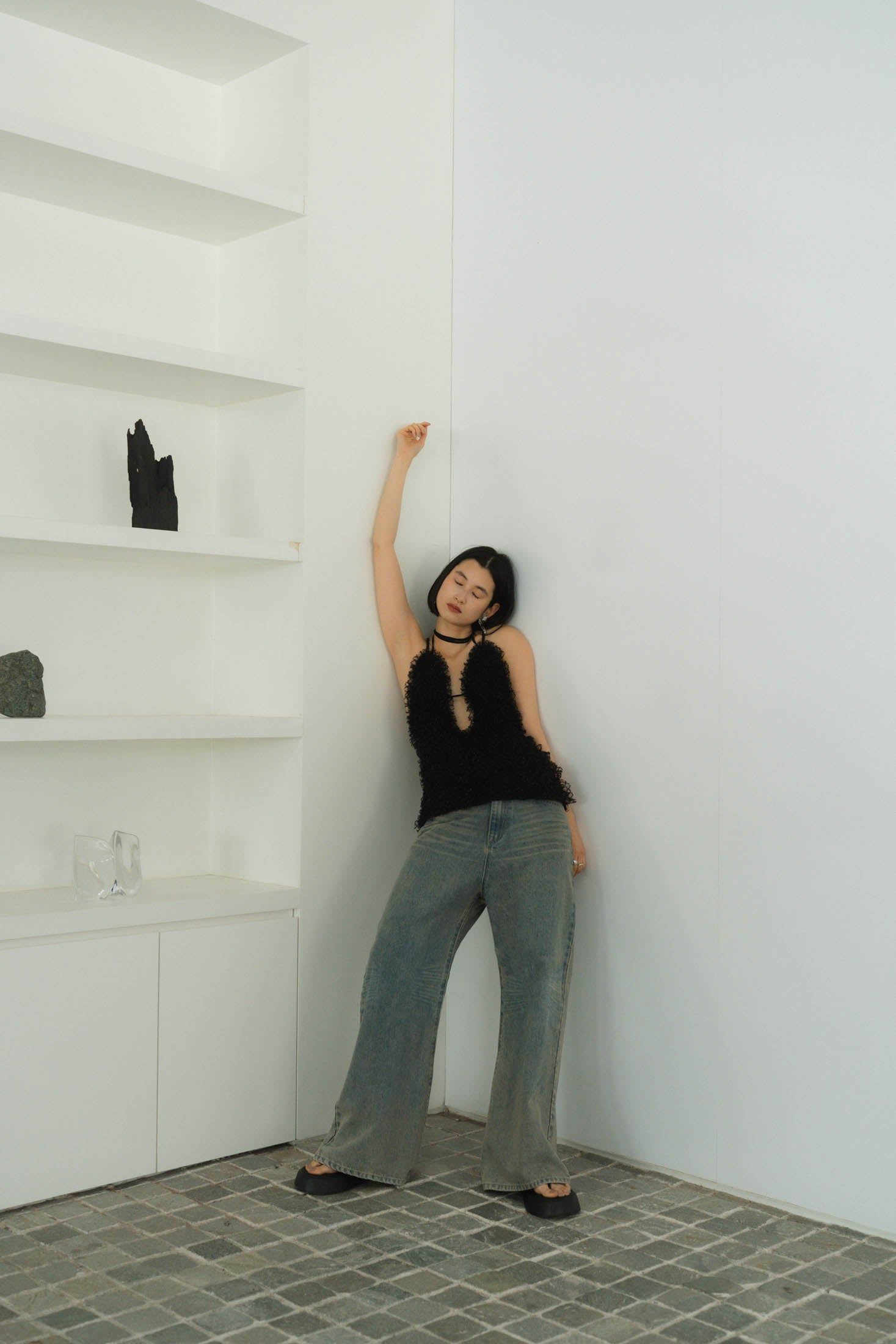 Knuth Marf - U neck tulle bustier / Uネック チュールビスチェ