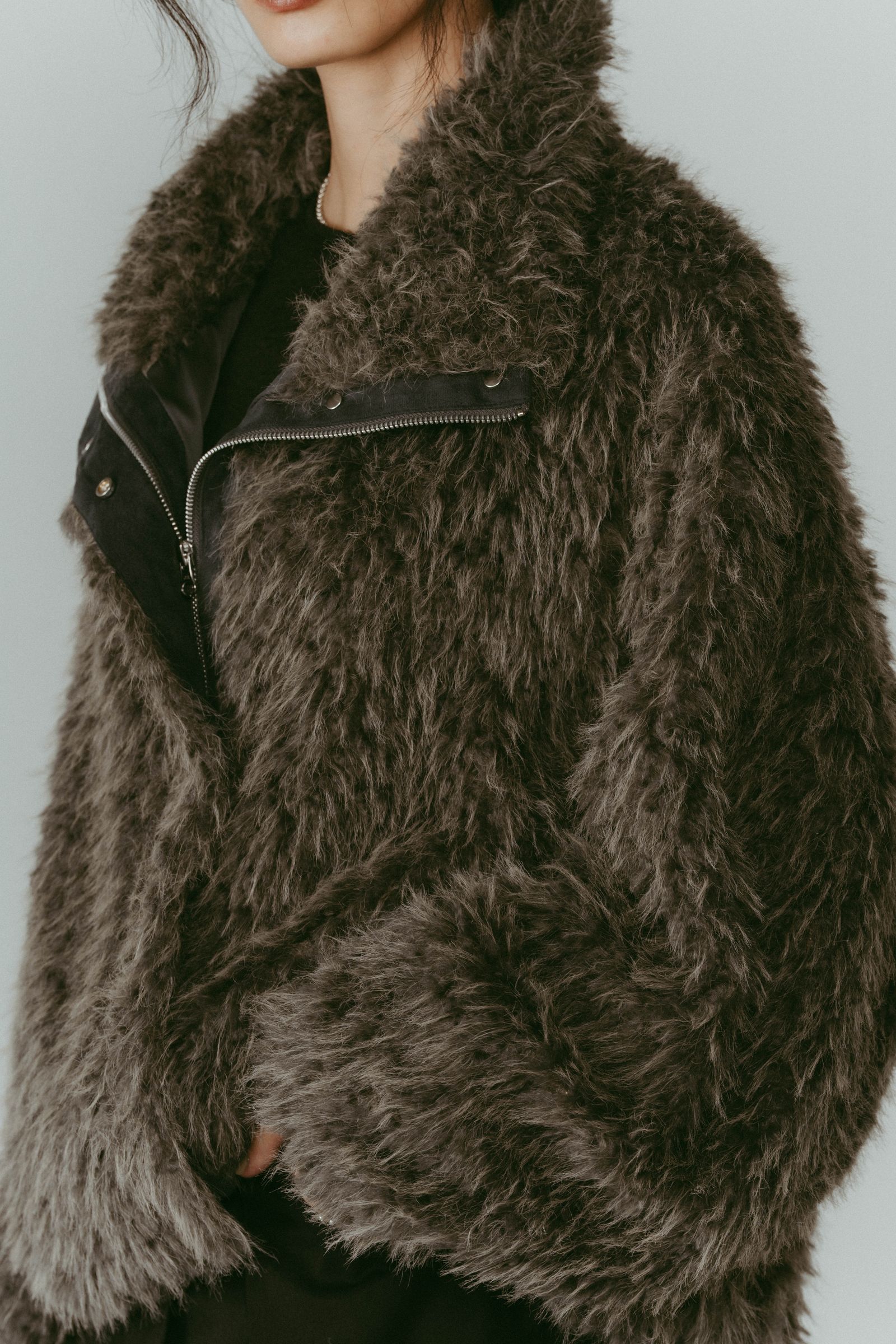 Knuth Marf - shaggy stand collar coat / シャギースタンドカラー