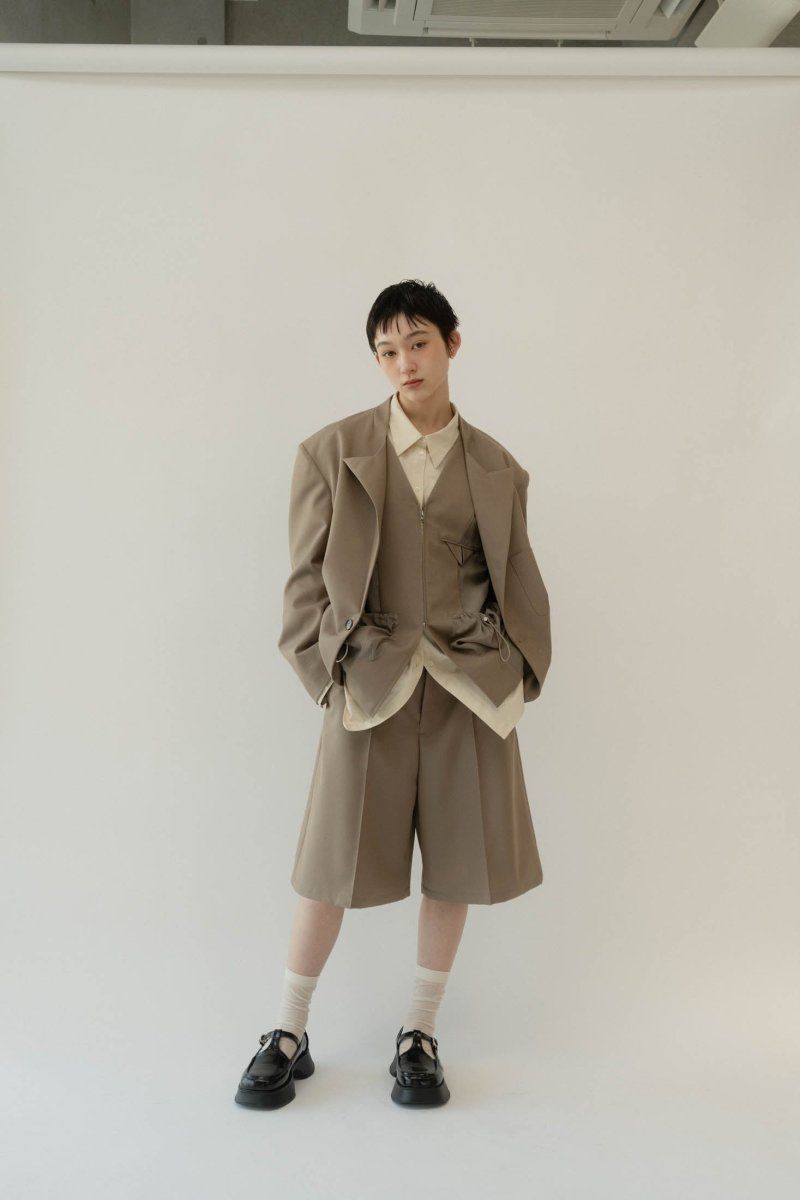 Knuth Marf - layered half pants(unisex) / レイヤード ハーフパンツ