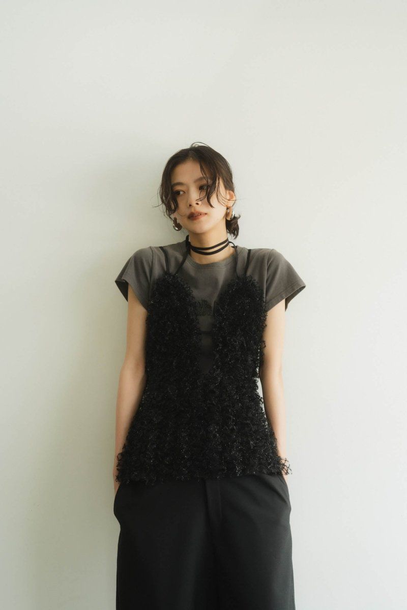 Knuth Marf - U neck tulle bustier / Uネック チュールビスチェ