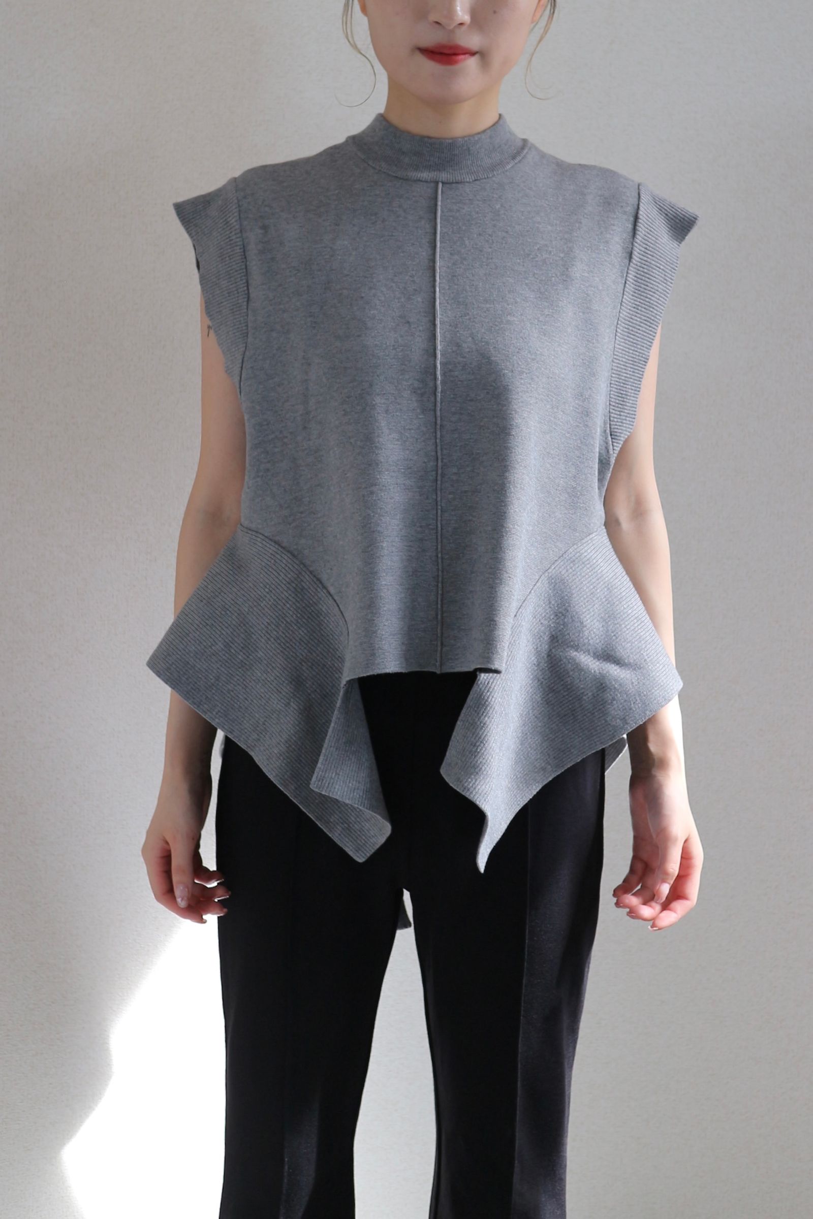 UN3D. - SIDE PARTS KT VEST / サイドパーツニットベスト (グレー