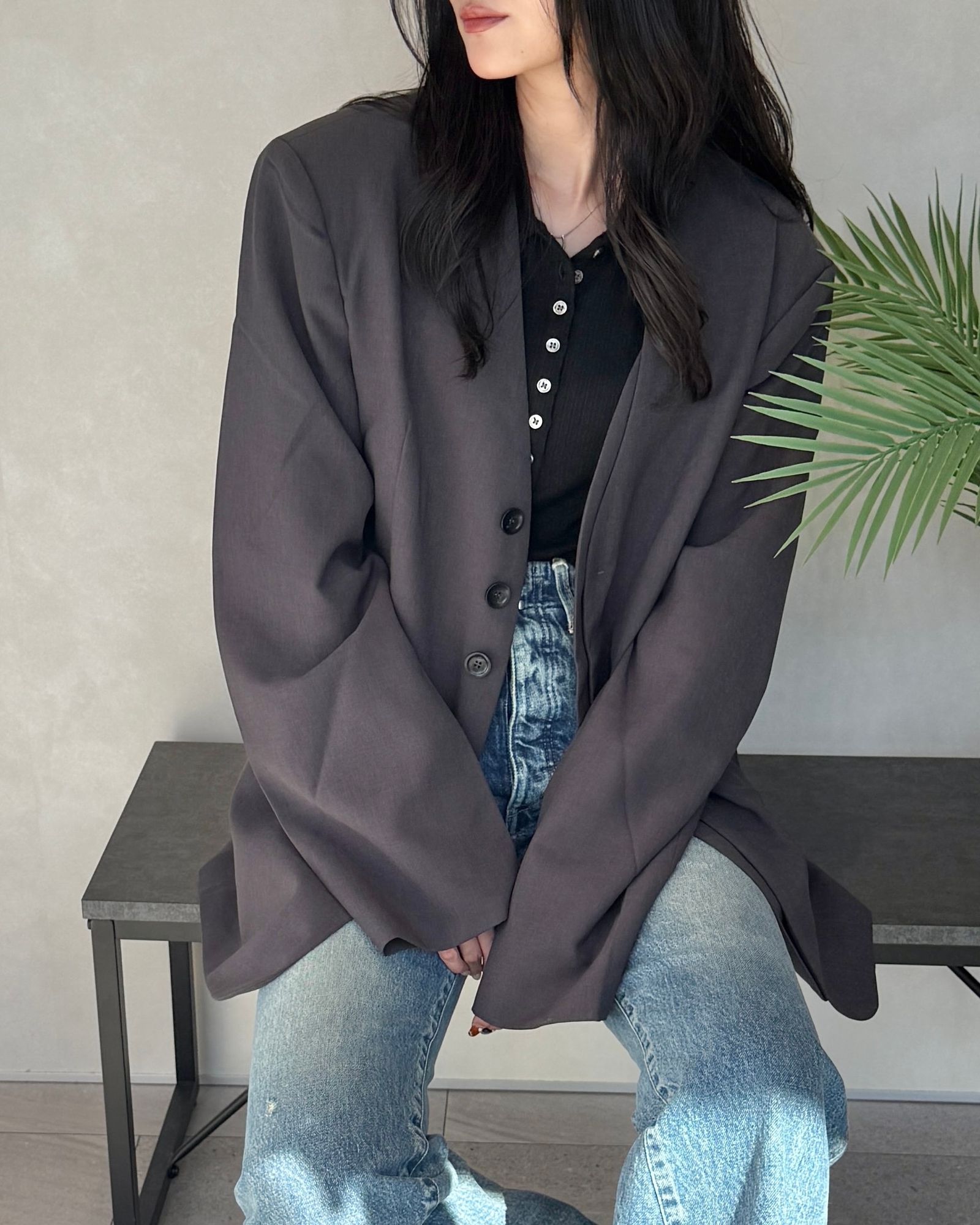 ànuke - Collarless Over Jacket / カラーレスオーバージャケット