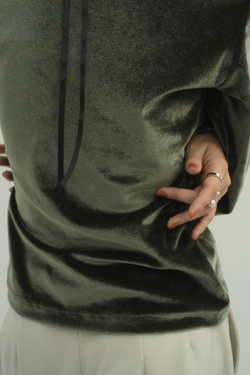 Knuth Marf - velours ribbon tops / ベロア リボントップス (グリーン