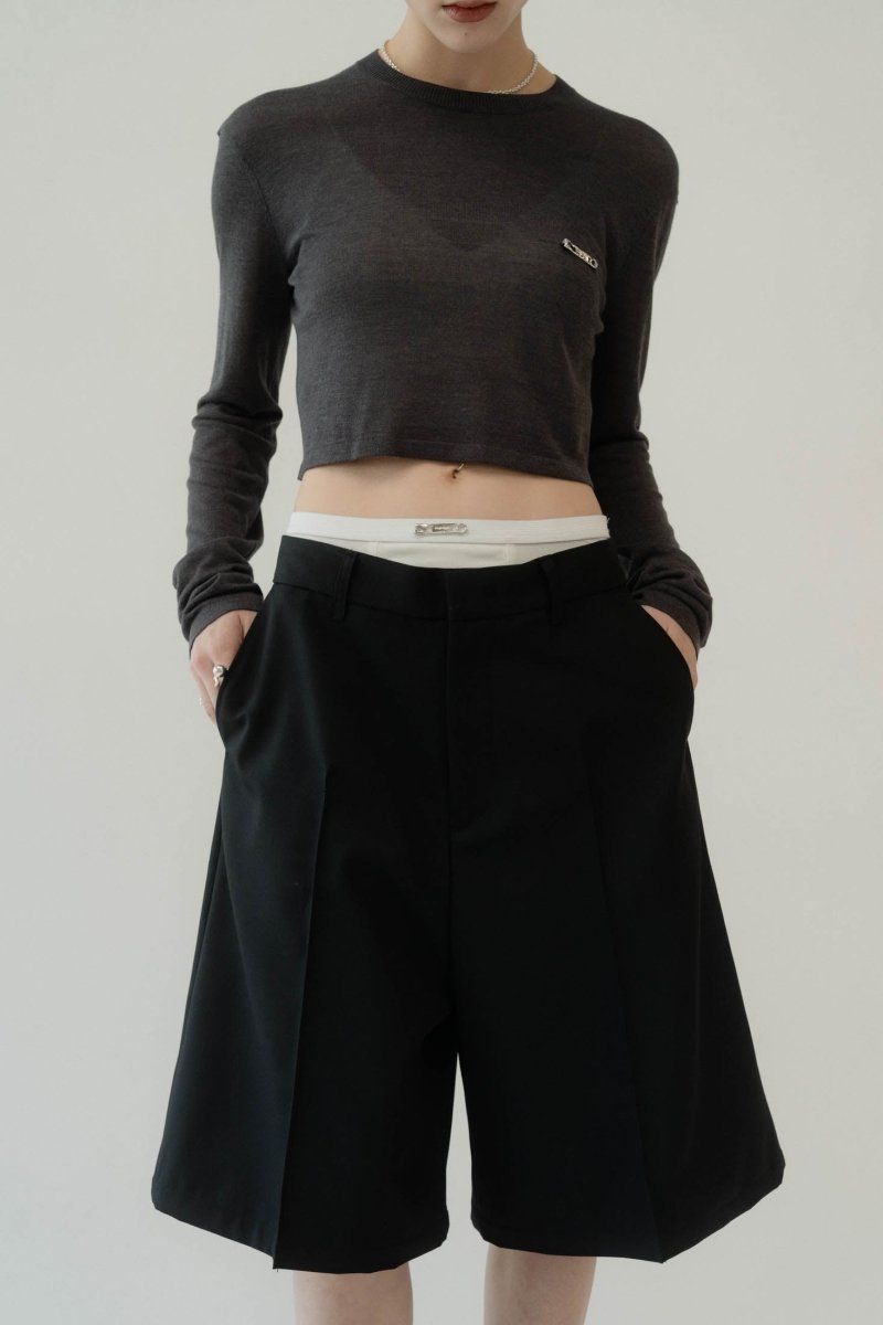 Knuth Marf - layered half pants(unisex) / レイヤード ハーフパンツ