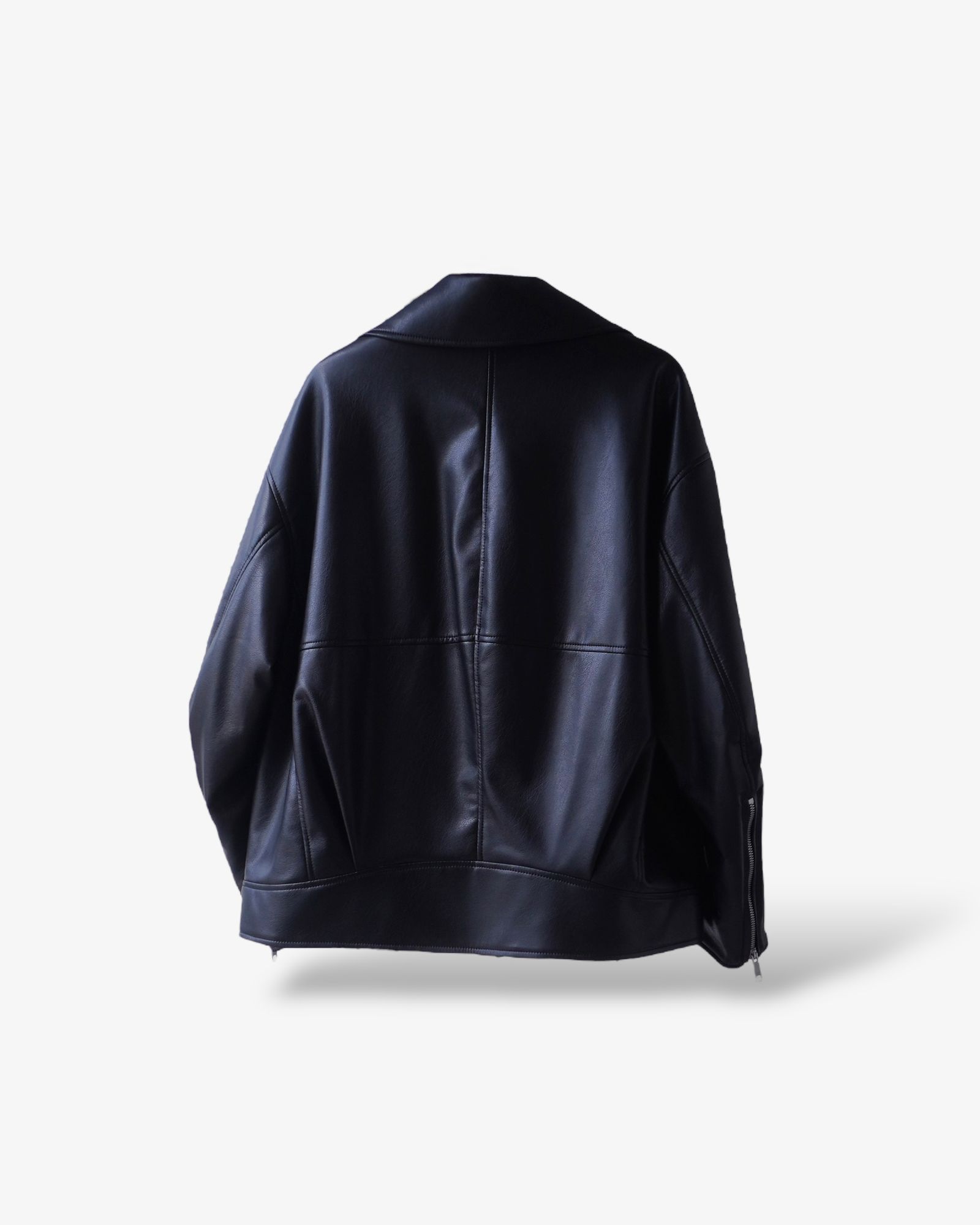 THINK FUR - Eco Leather Riders Jacket (ブラック) / エコレザー