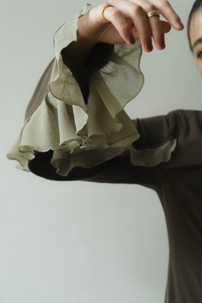 Knuth Marf - frill sleeves one piece / フリルスリーブ ワンピース