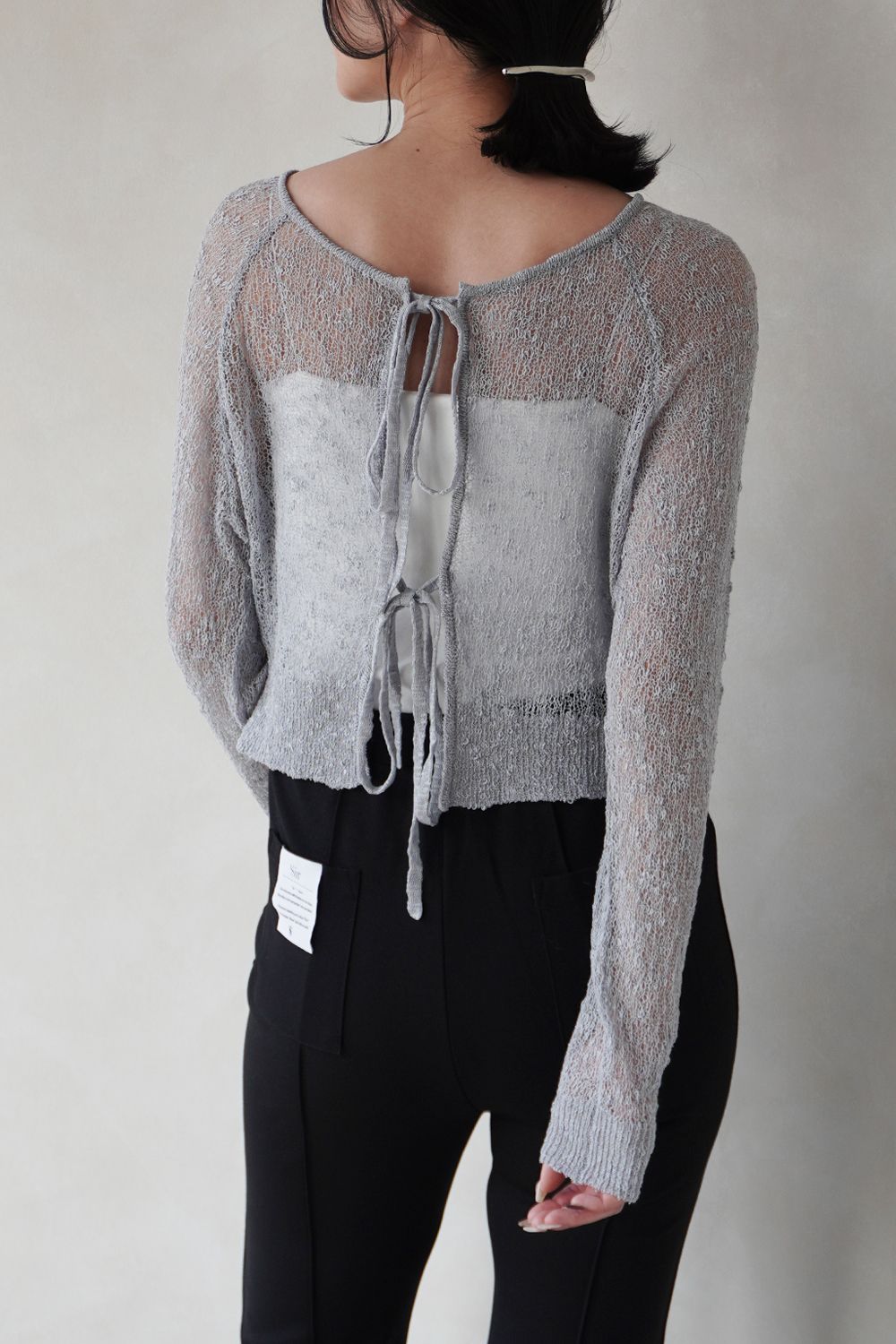 CASA FLINE - MESH KNIT TOPS / リンクス編みメッシュ2wayニット