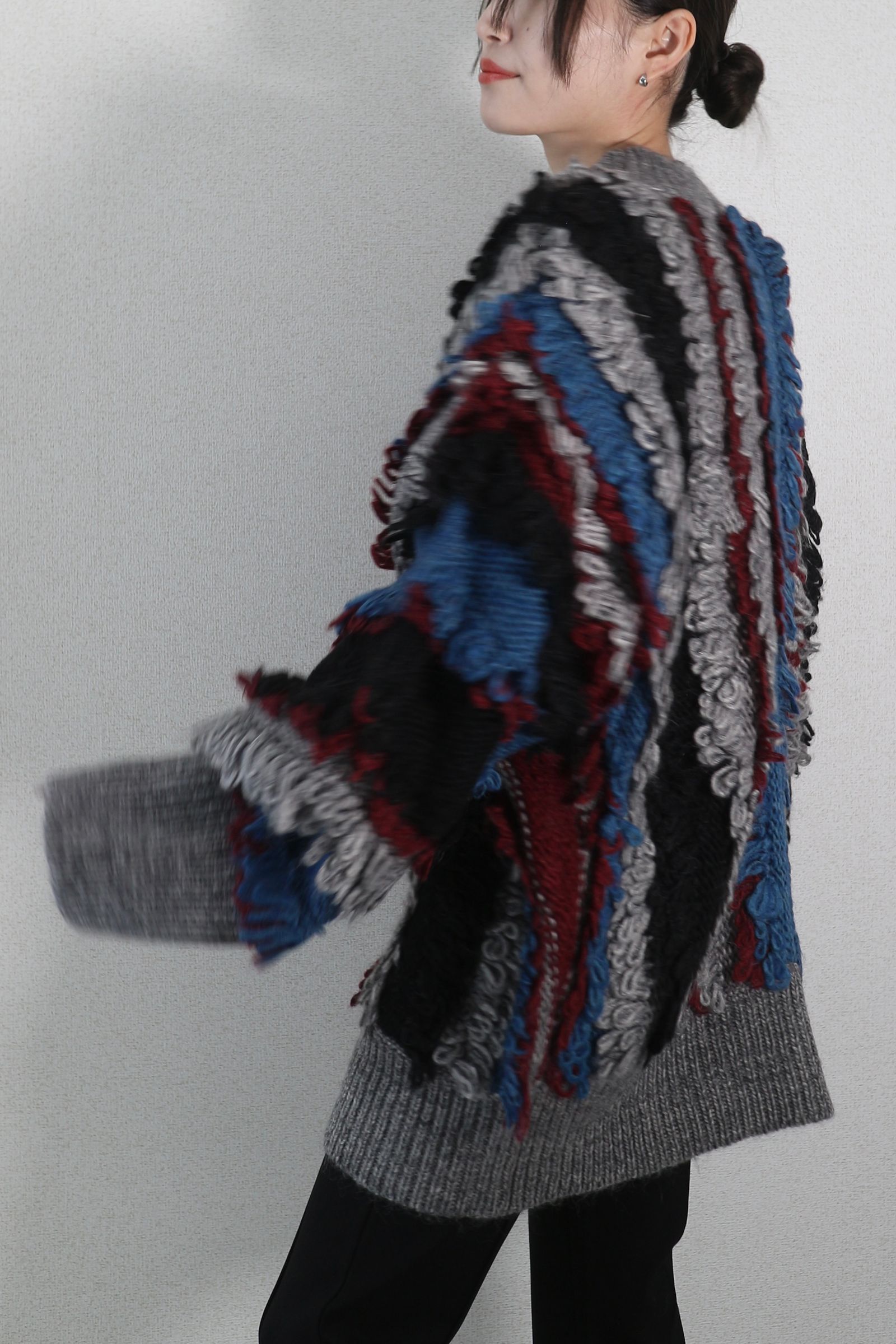 UN3D. - MULTI COLOR LOOP KT / マルチカラーループニット (レッド