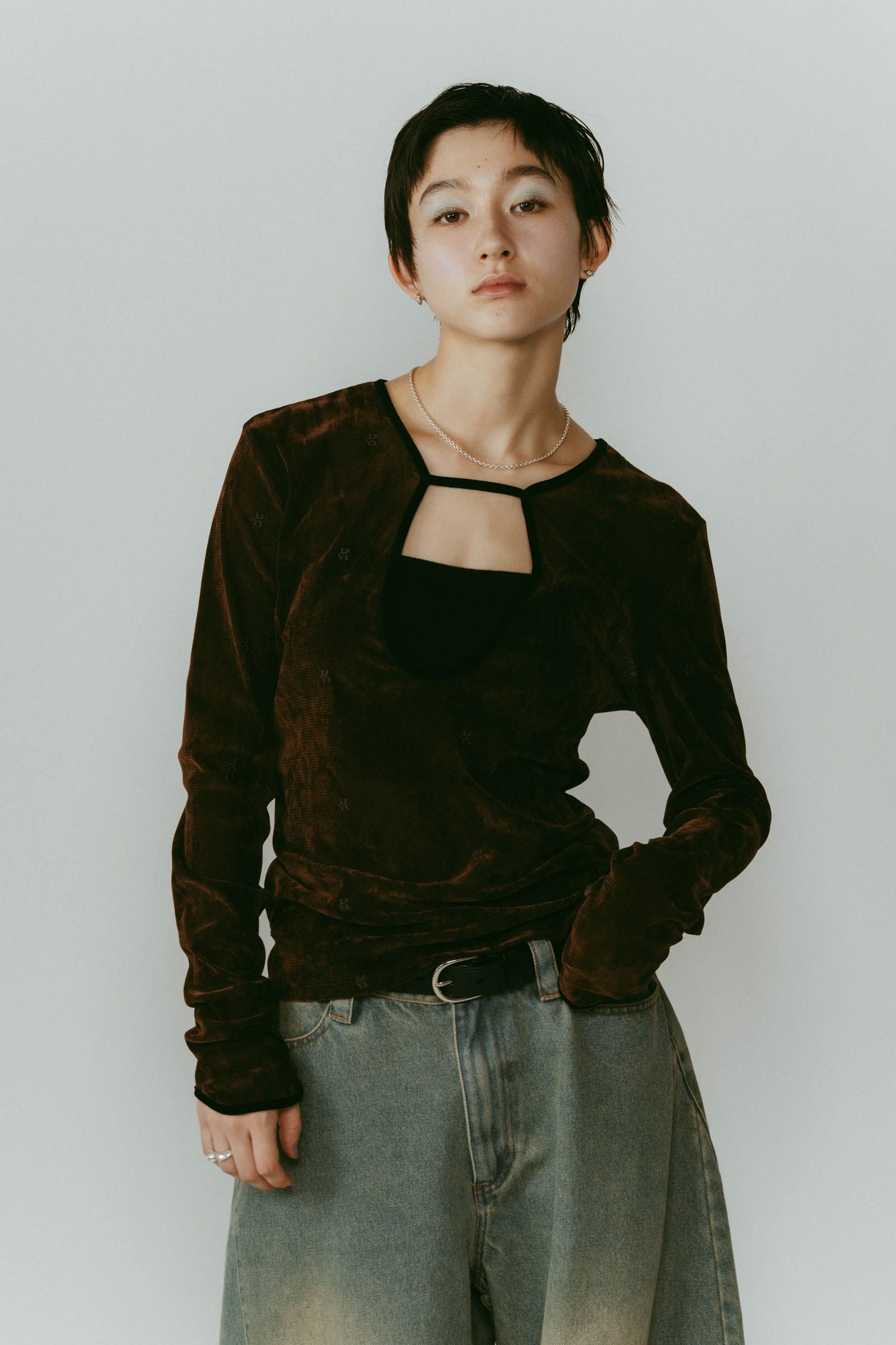 Knuth Marf - 2way sheer velours tops / 2ウェイ シアーベロア