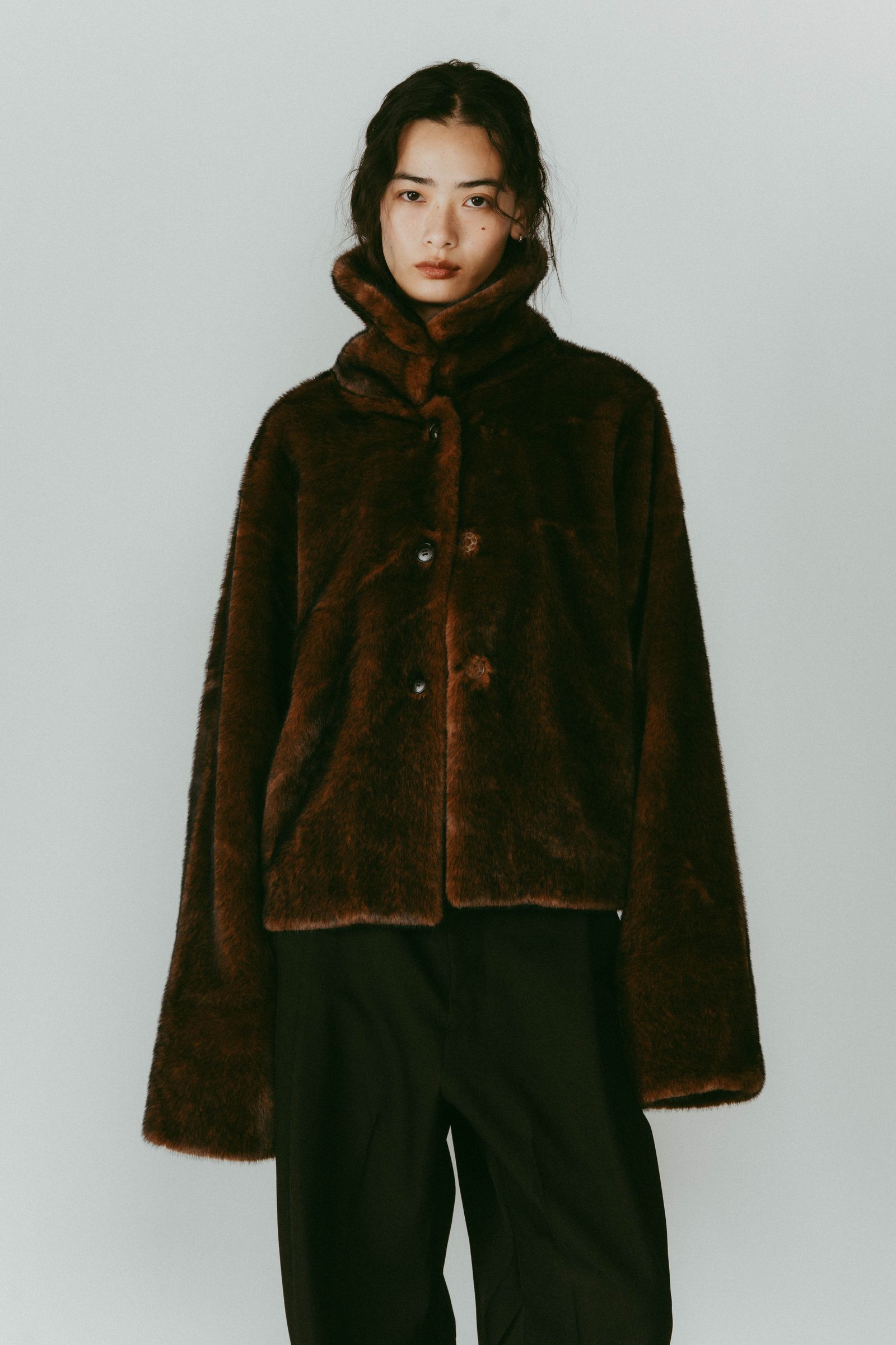 Knuth Marf - point collar fur coat / ポイントカラー ファーコート