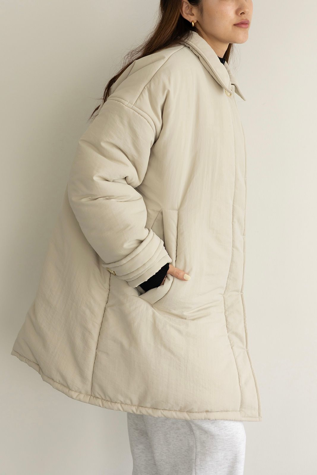 CAVEZA ROSSO - Puffy Midi Coat / パフィミディコート (ベージュ